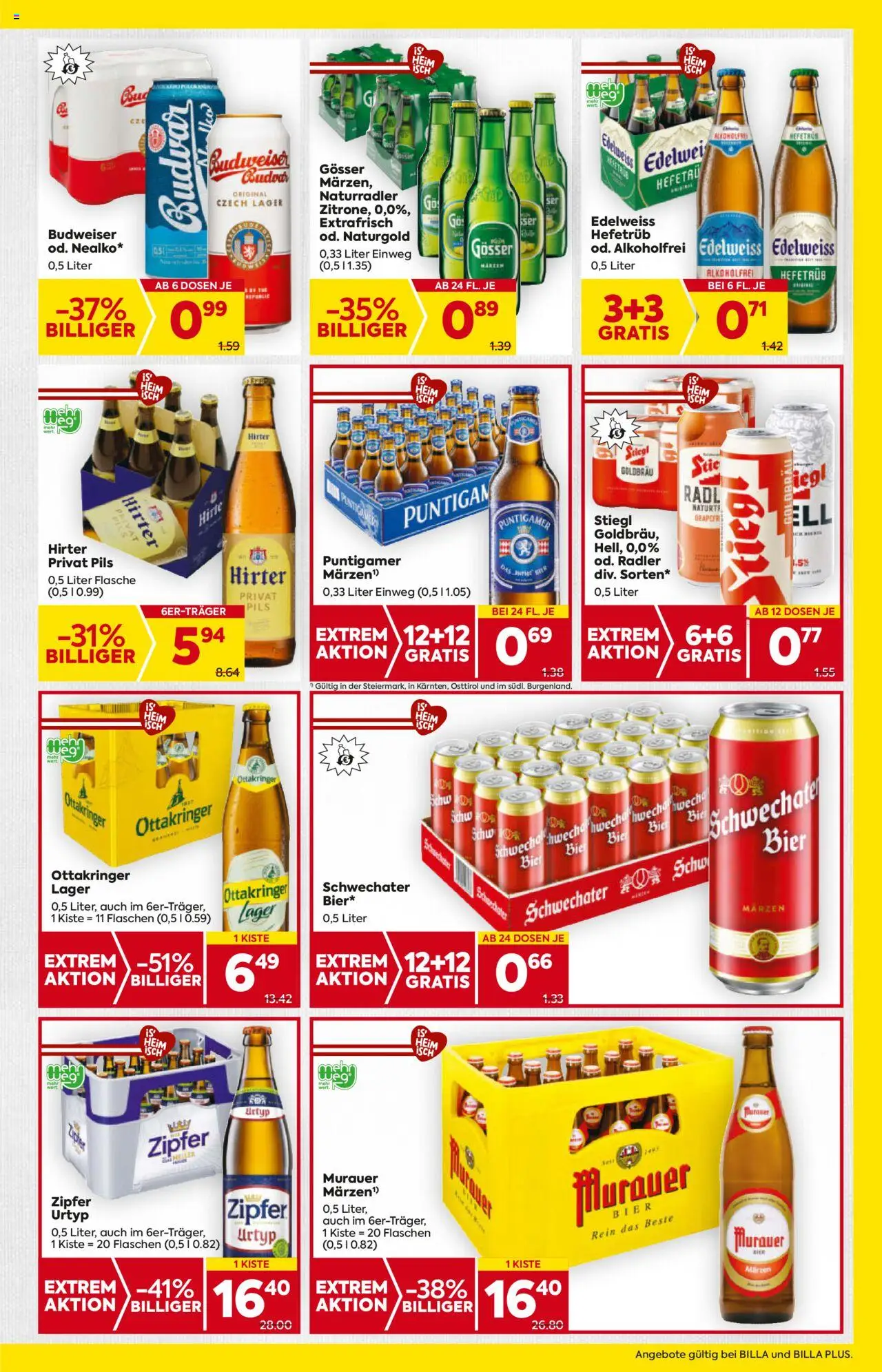 Billa AT akciós ujság - amely érvényes a következő dátumtól: 31.07.2025 | Oldal: 17 | Termékek: Radler, Budweiser, Gösser