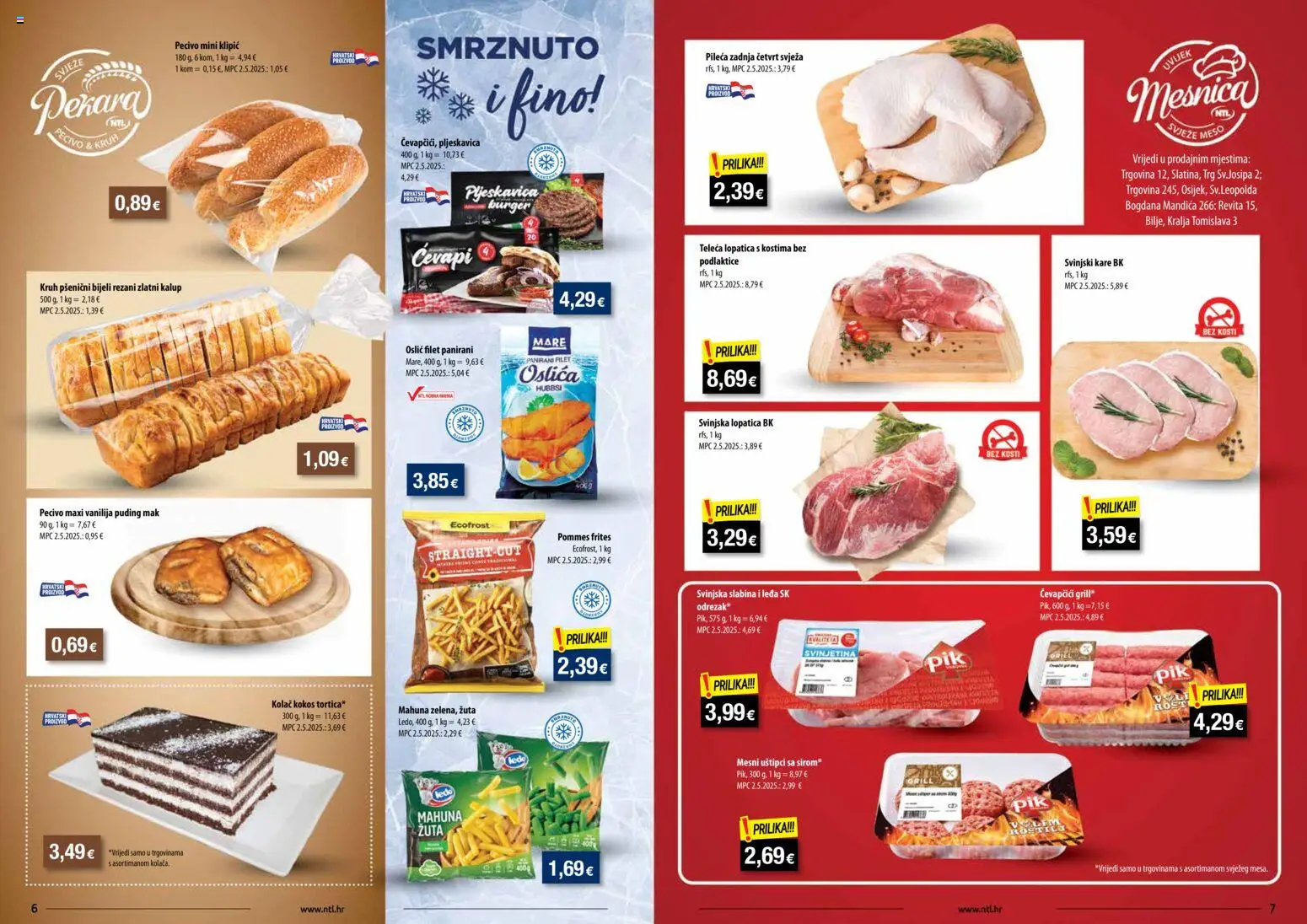 NTL katalog | vrijedi od 31.12.2025 | Stranica: 4 | Proizvodi: Svinjska lopatica, Pommes frites, Ledo, Lopatica