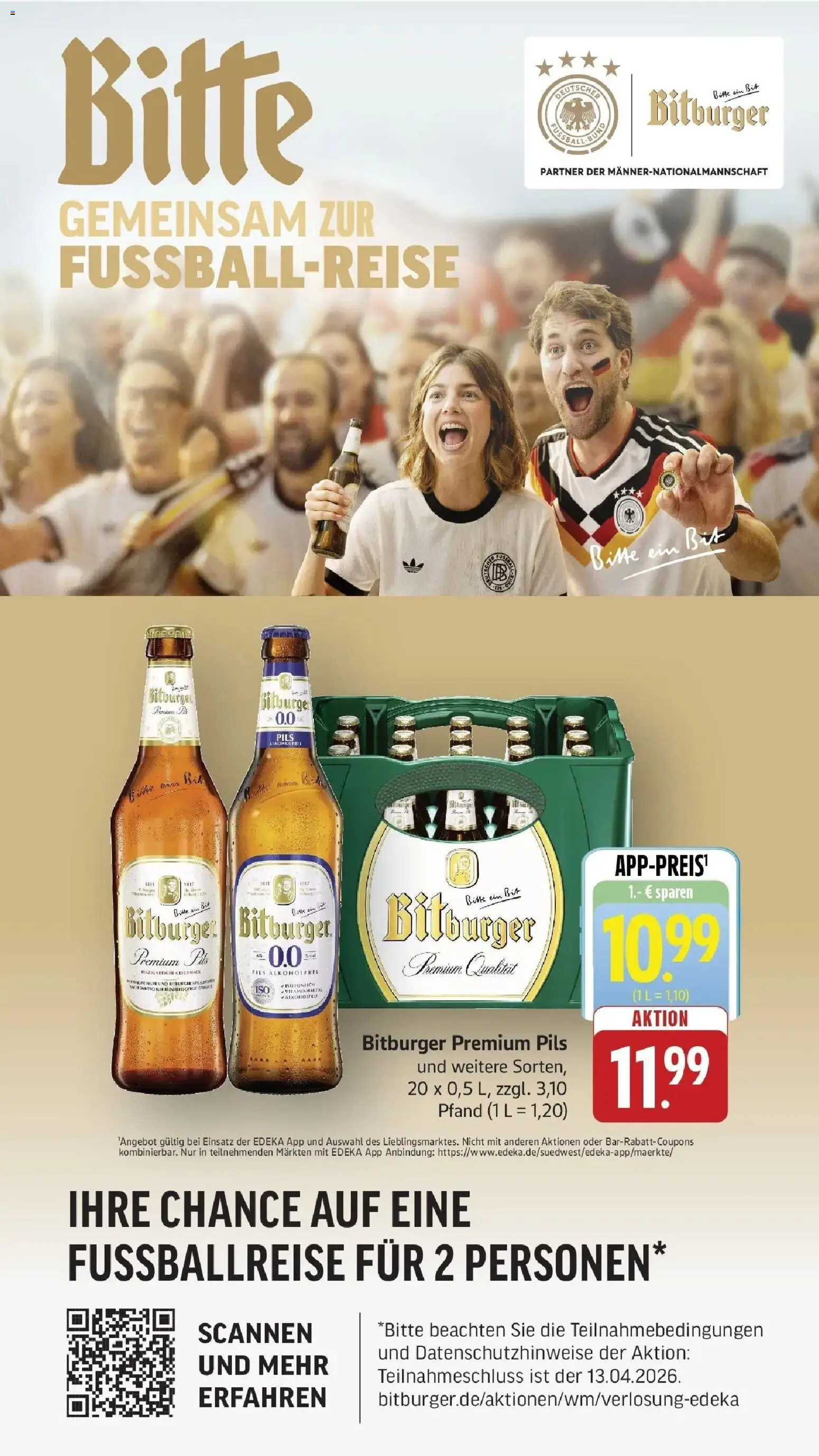 Edeka prospekt Piesport	 – gültig ab 05.04.2026 | Seite: 34 | Produkte: Bitburger, Pils