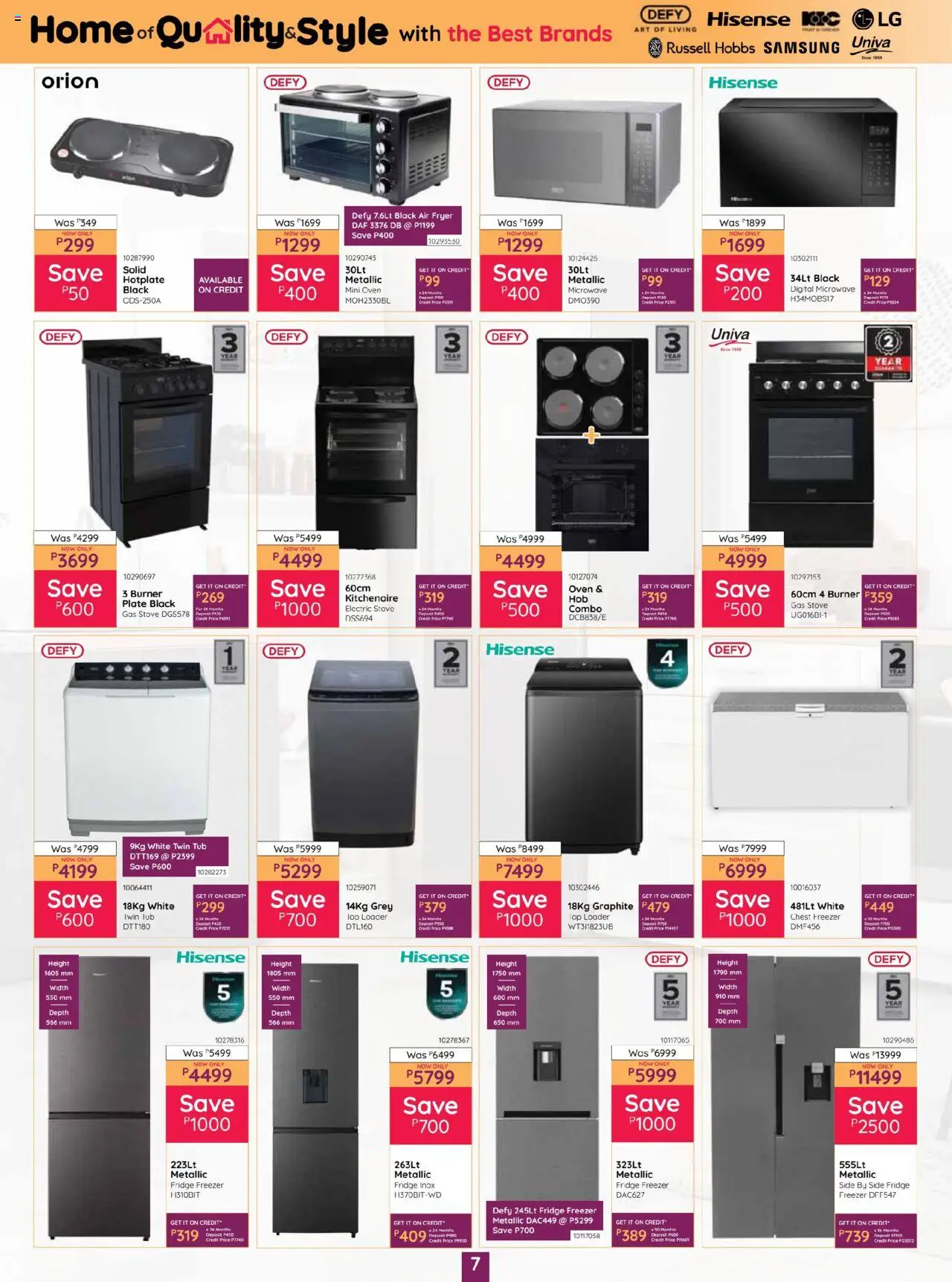 New Bradlows catalogue – valid from 16.10.2025 | Page: 7 | Products: Freezer, Fridge, Microwave, Chest freezer