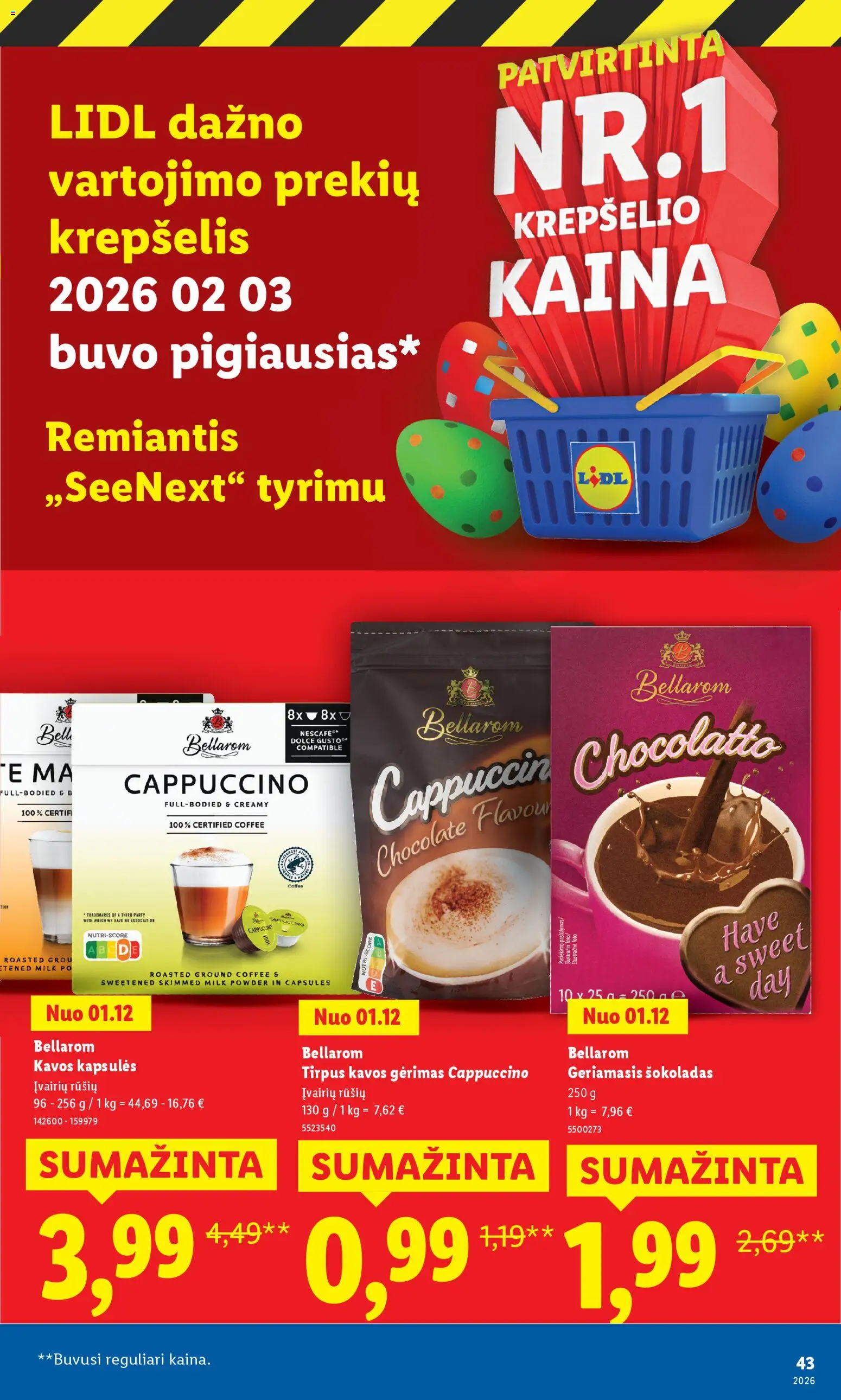 LIDL akcijos nuo 16.03.2026 | Puslapis: 43 | Prekių: Šokoladas, Krepšelis