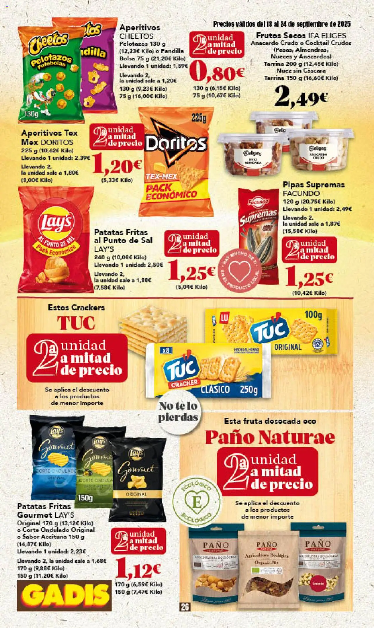 Gadis folleto │ válido desde el 18.09.2025 | Página: 26 | Productos: Frutos secos, Té, Bolsa