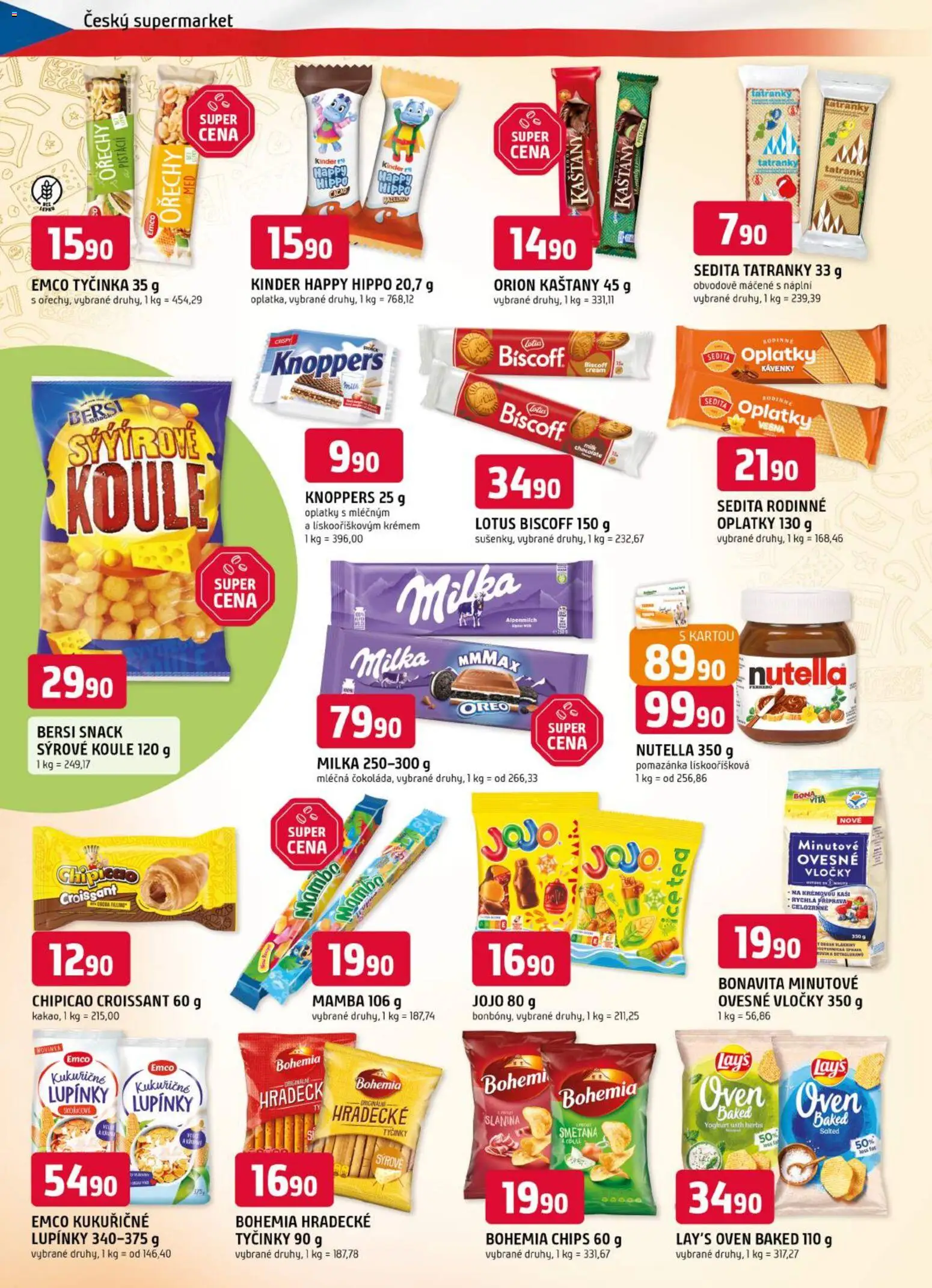 Trefa leták od 29.04.2026 | Strana: 6 | Produkty: Sýrové koule, Slanina, Bohemia chips, Oplatky