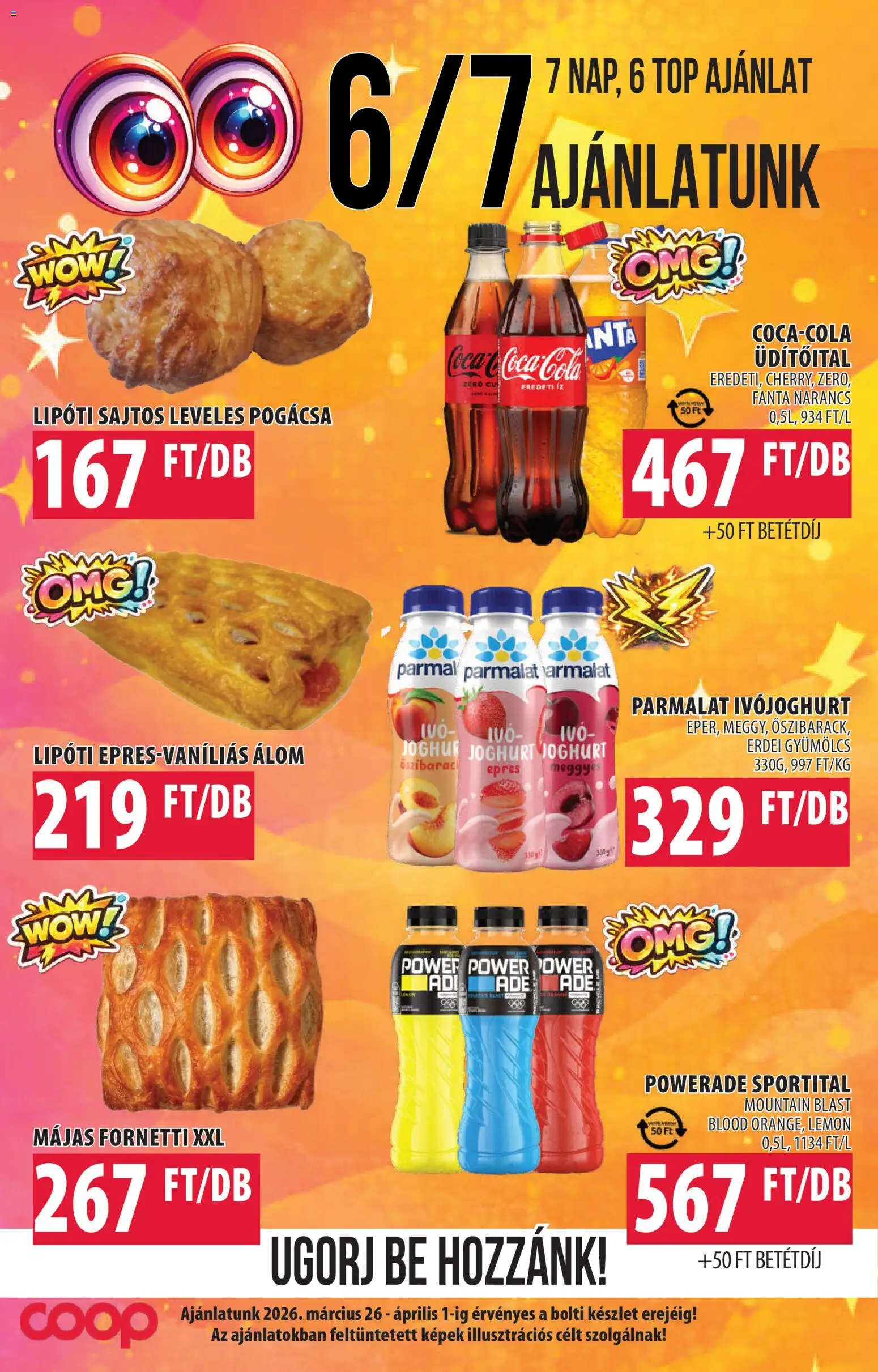 COOP Szolnok akciós ujság - amely érvényes a következő dátumtól: 30.03.2026 | Oldal: 5 | Termékek: Ivójoghurt, Őszibarack, Gyümölcs, Pogácsa