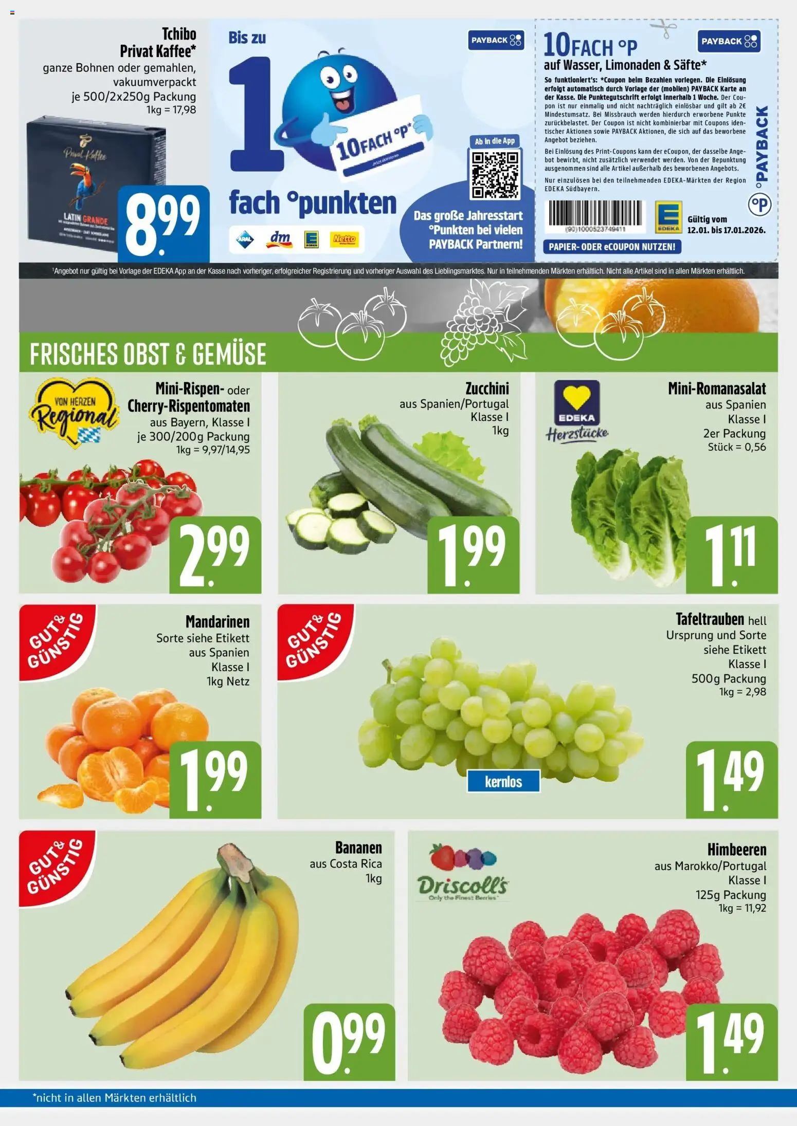 Edeka prospekt München	 – gültig ab 11.01.2026 | Seite: 3 | Produkte: Himbeeren, Mandarinen, Obst, Koffer