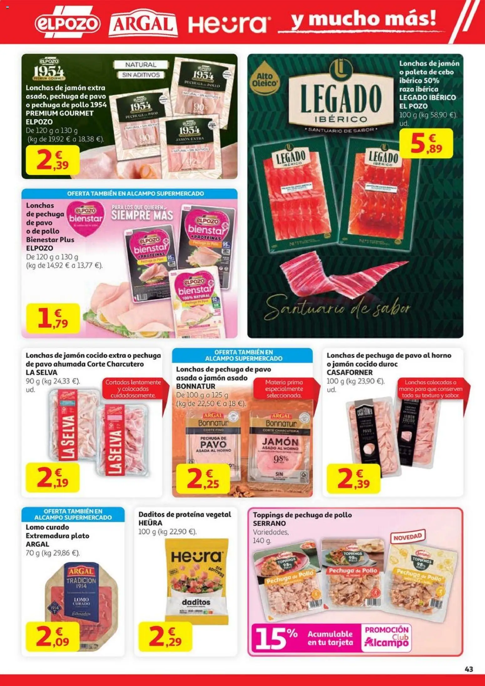 Alcampo - HG Madrid Unificado  │ válido desde el 23.10.2025 | Página: 43 | Productos: Jamón, Jamón cocido, Horno