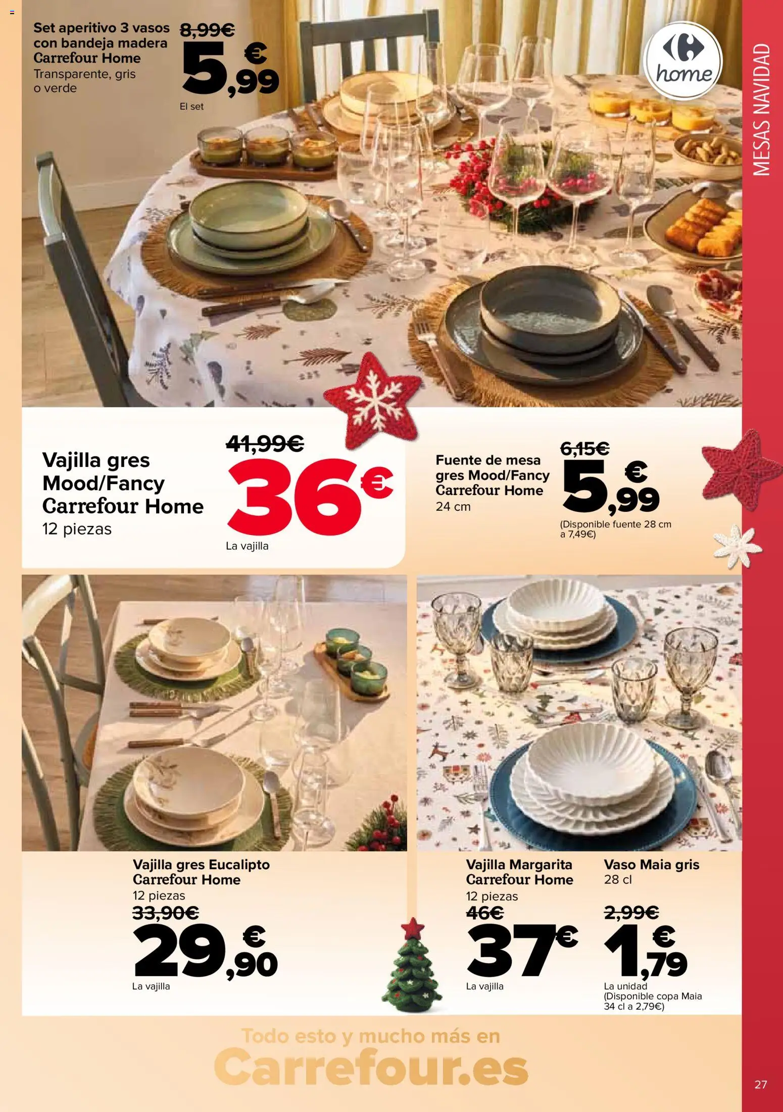 Carrefour Decoración │ válido desde el 11.11.2025 | Página: 27 | Productos: Vasos, Βρεφικό κρεβάτι, Bandeja, Mesa