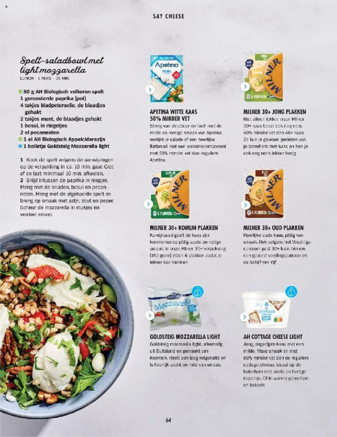  | Pagina: 64 | Producten: Kaas, Kan, Gehakt, Salade