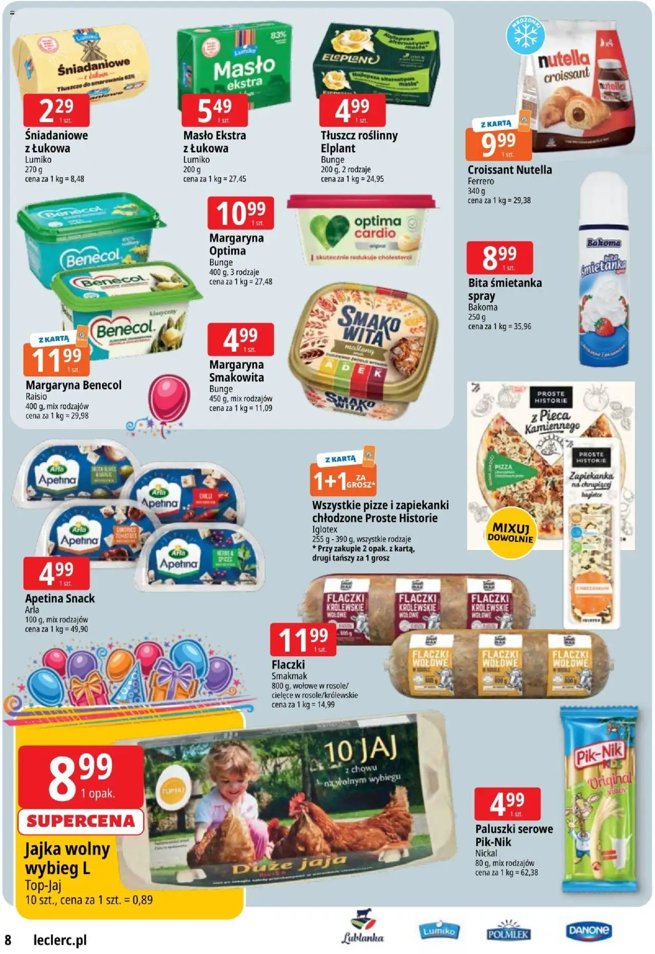 E.Leclerc Gazetka - Zielona Góra od 07.10.2025 | Strona: 8 | Produkty: Karta, Margaryna, Masło, Jaja
