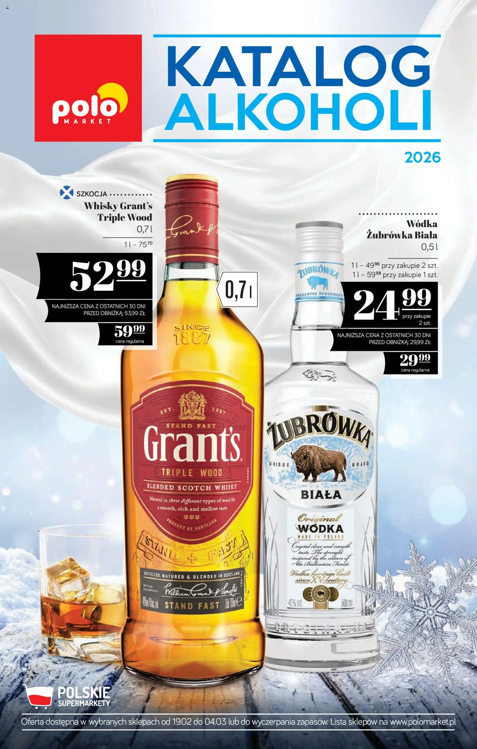 POLOmarket Katalog - Alkoholi od 19.02.2026 | Strona: 1 | Produkty: Żubrówka, Vodka, Wódka, Whisky