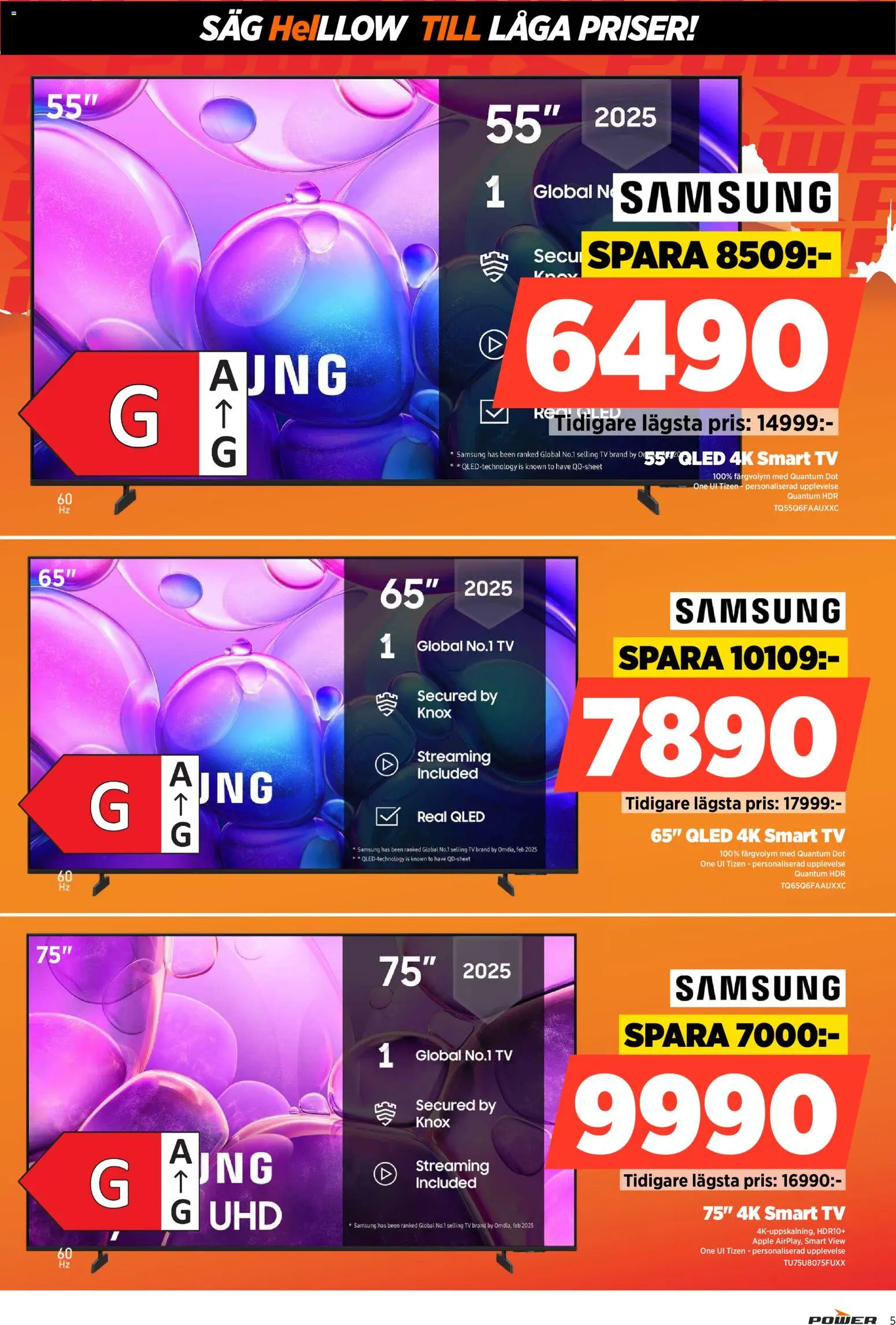 Power reklamblad aktuell från 15.12.2025 | Sida: 5 | Produkter: Såg, Äpple, Smart tv, Tv