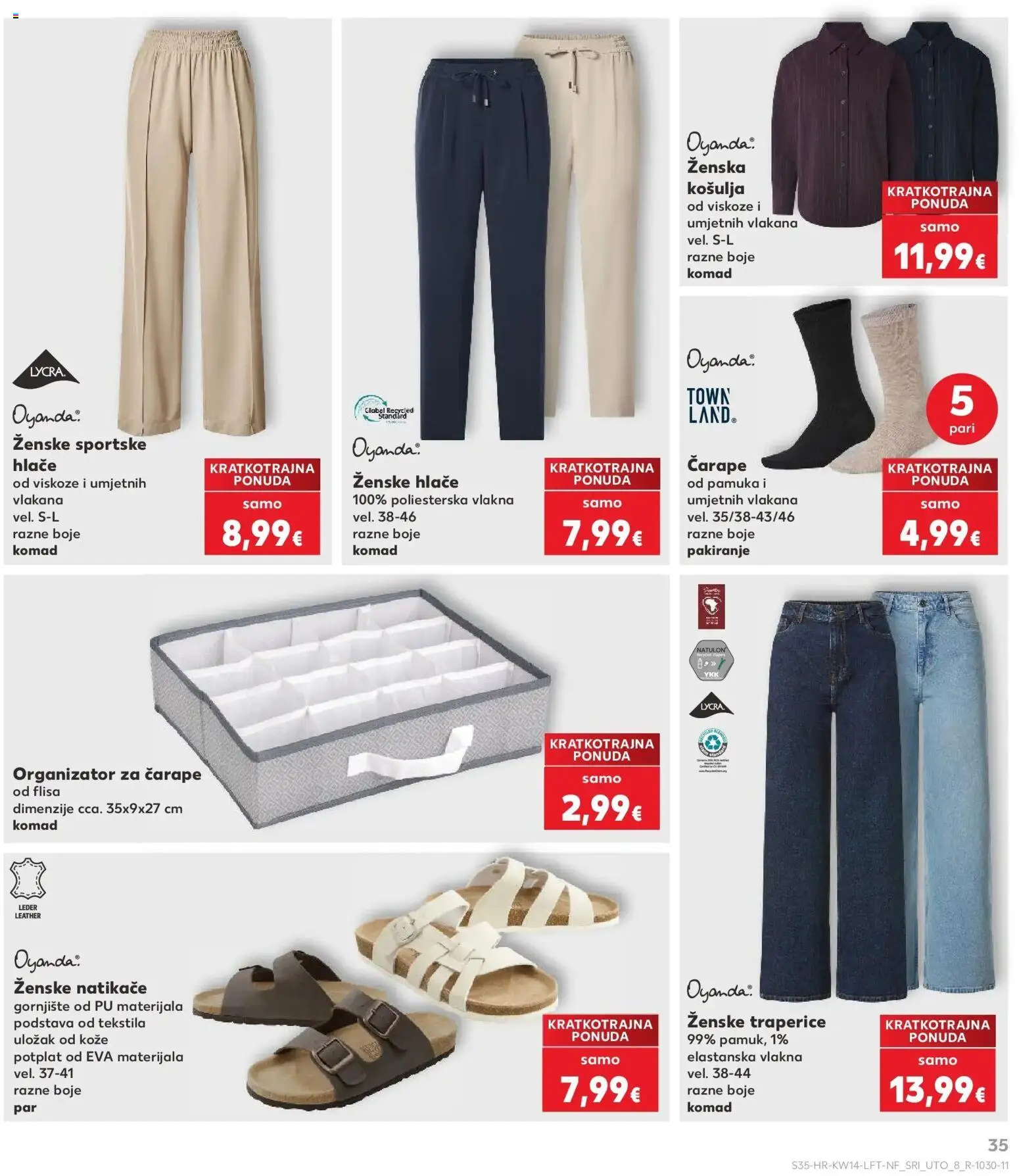 Kaufland katalog | vrijedi od 01.04.2026 | Stranica: 35 | Proizvodi: Natikače, Košulja, Čarape, Traperice