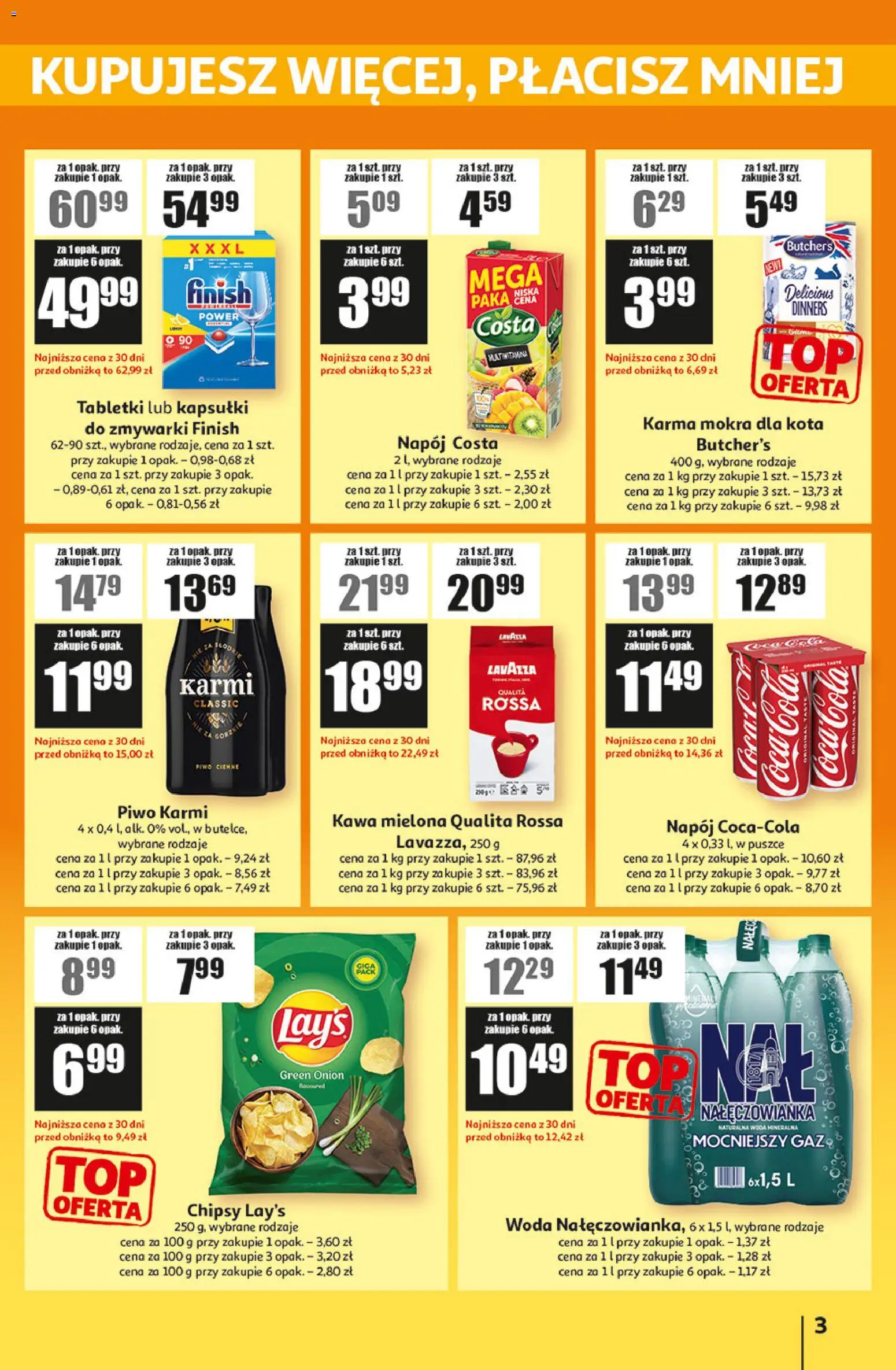 Auchan gazetka - ATAC Hiper Discount od 29.04.2026 | Strona: 3 | Produkty: Chipsy, Lavazza, Kawa, Finish
