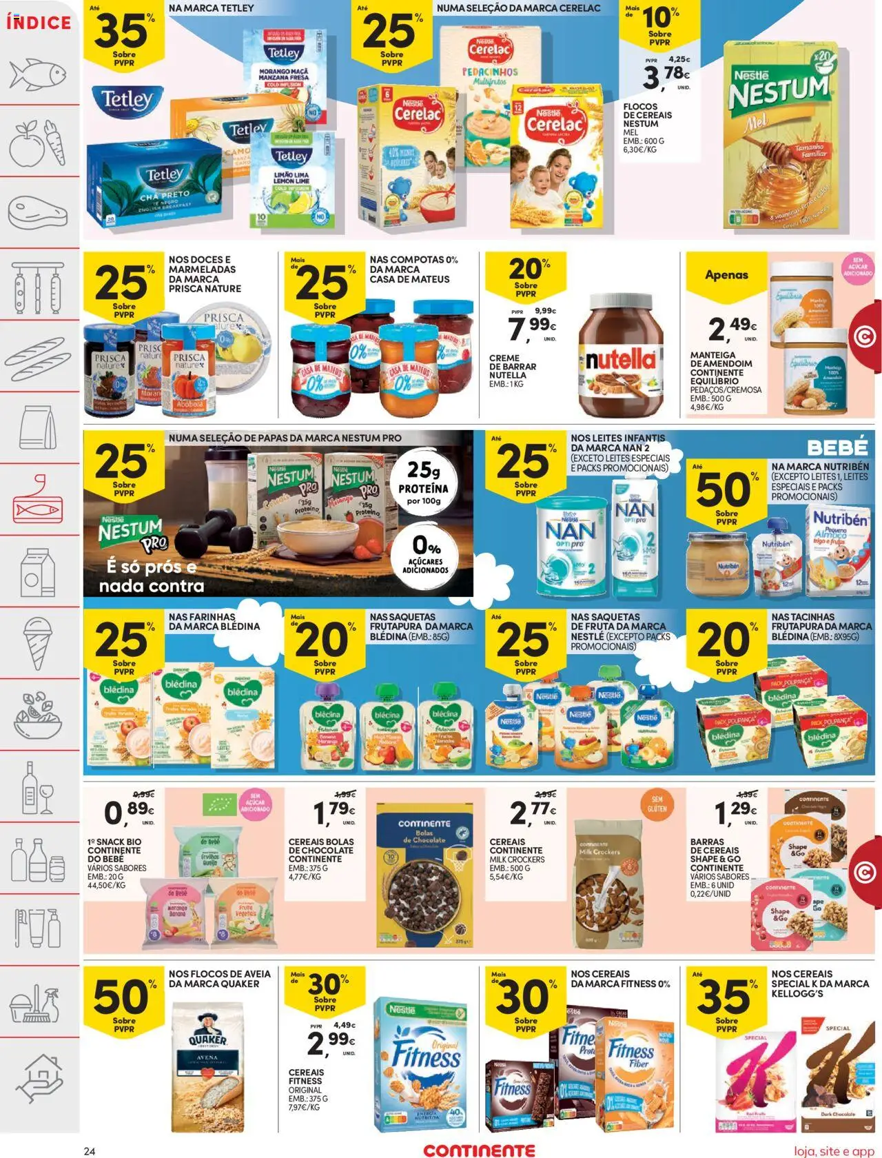 Continente folheto │ válido de 19.08.2025 | Página: 24 | Produtos: Manteiga, Nestlé, Açúcar, Creme