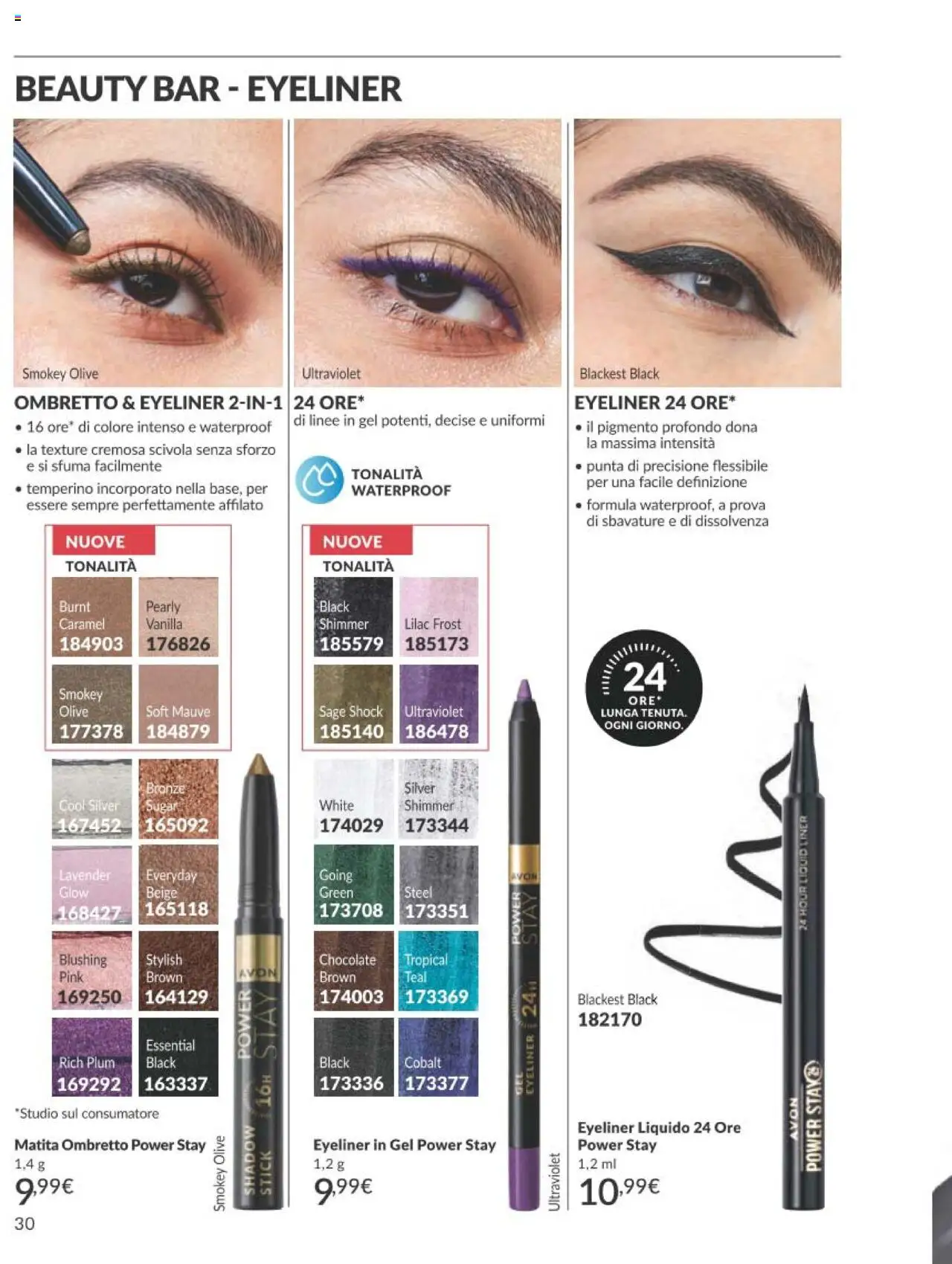 Volantino Avon del 01.09.2025 | Pagina: 30 | Prodotti: Ombretto, Eyeliner, Olive, Temperino