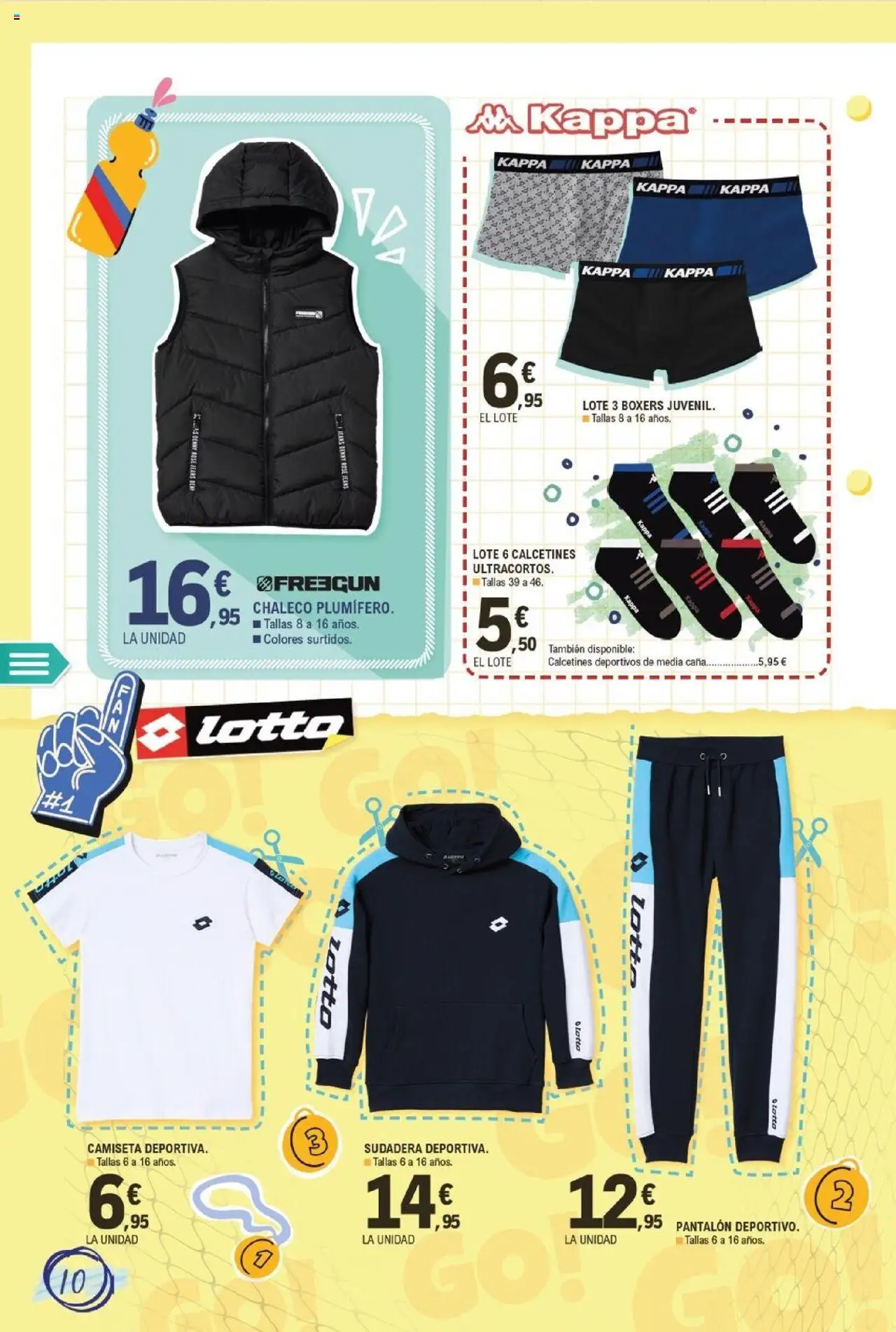 E.Leclerc folleto │ válido desde el 11.08.2025 | Página: 10 | Productos: Sudadera, Chaleco, Boxers, Camiseta deportiva