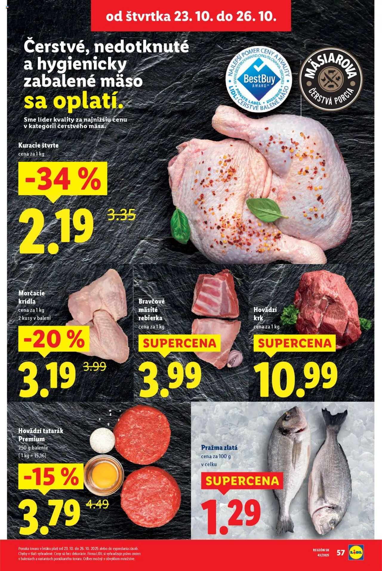 Nové Lidl akcie – leták je platný od 20.10.2025 | Strana: 72 | Produkty: Tatarák