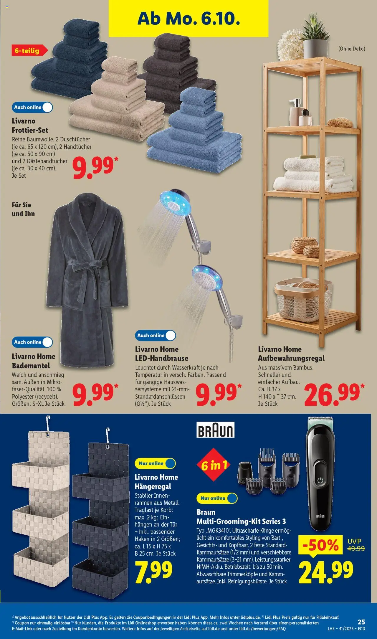 Lidl Prospekt Gundelsheim – gültig ab 06.10.2025 | Seite: 19 | Produkte: Korb, Tür, Bademantel