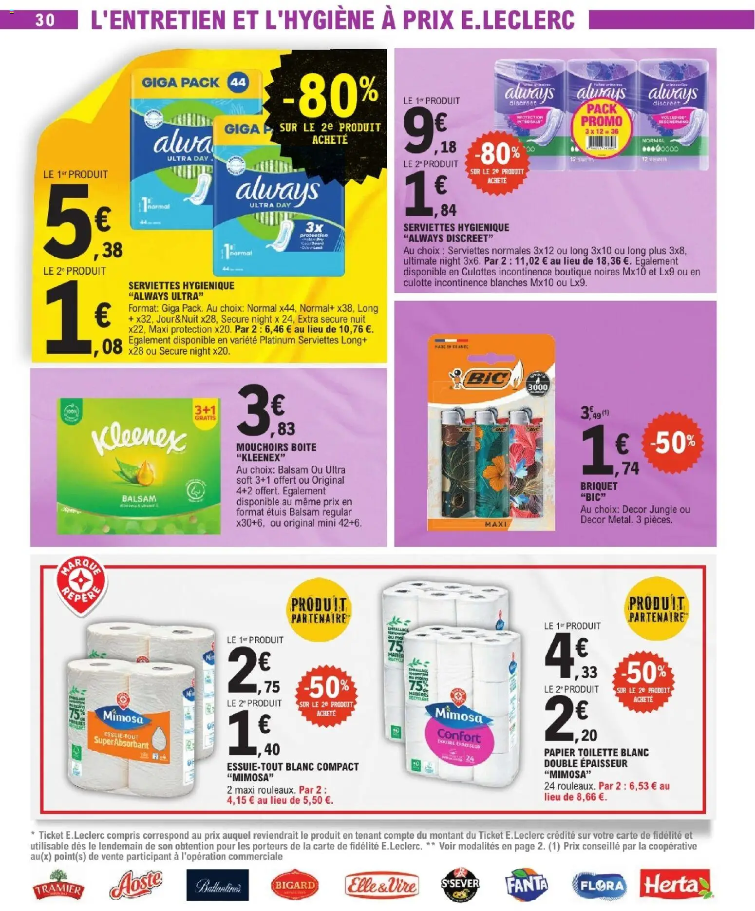 {H1} | Page: 30 | Produits: Essuie-tout, Papier toilette, Mouchoirs, Culotte