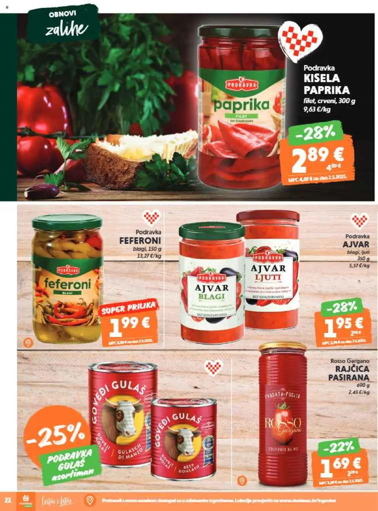 Studenac katalog | vrijedi od 22.10.2025 | Stranica: 22 | Proizvodi: Podravka, Ajvar, Paprika, Feferoni