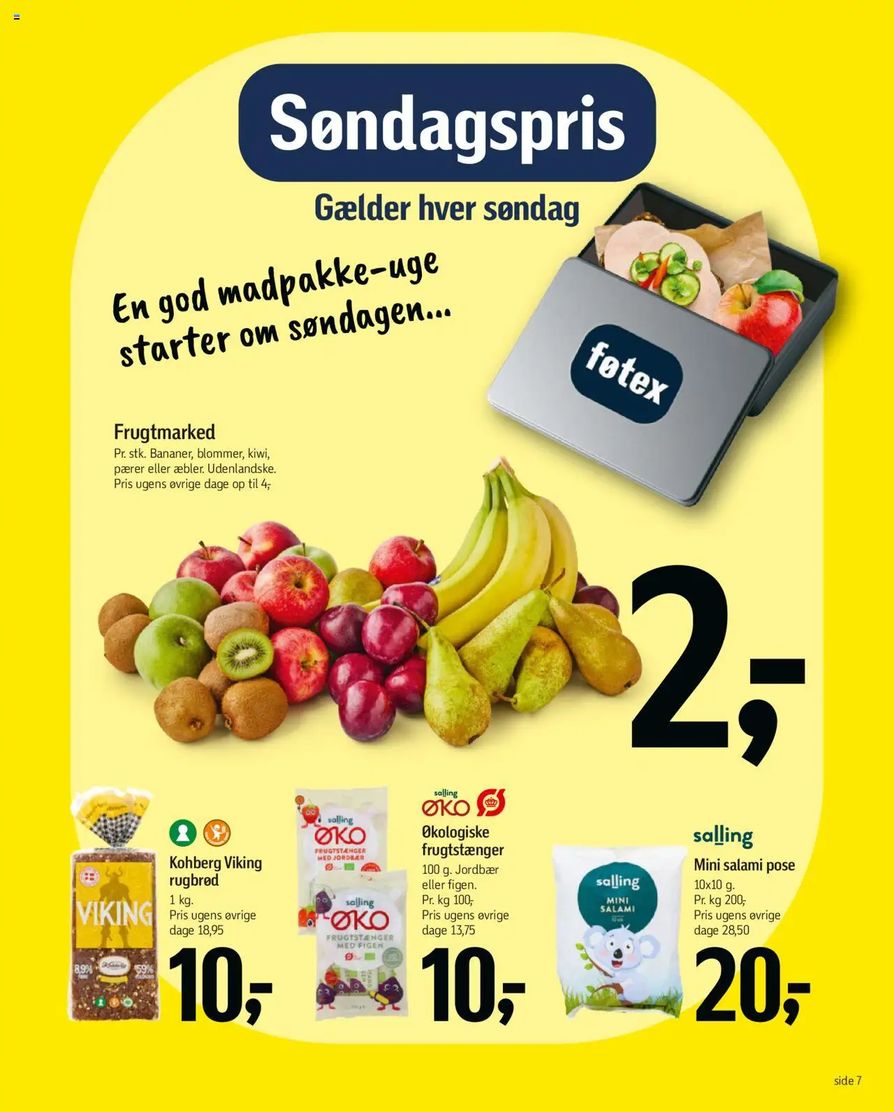 Føtex tilbudsavis – gyldig fra 12.09.2025 | Side: 7 | Produkter: Salami, Jordbær, Rugbrød, Pærer
