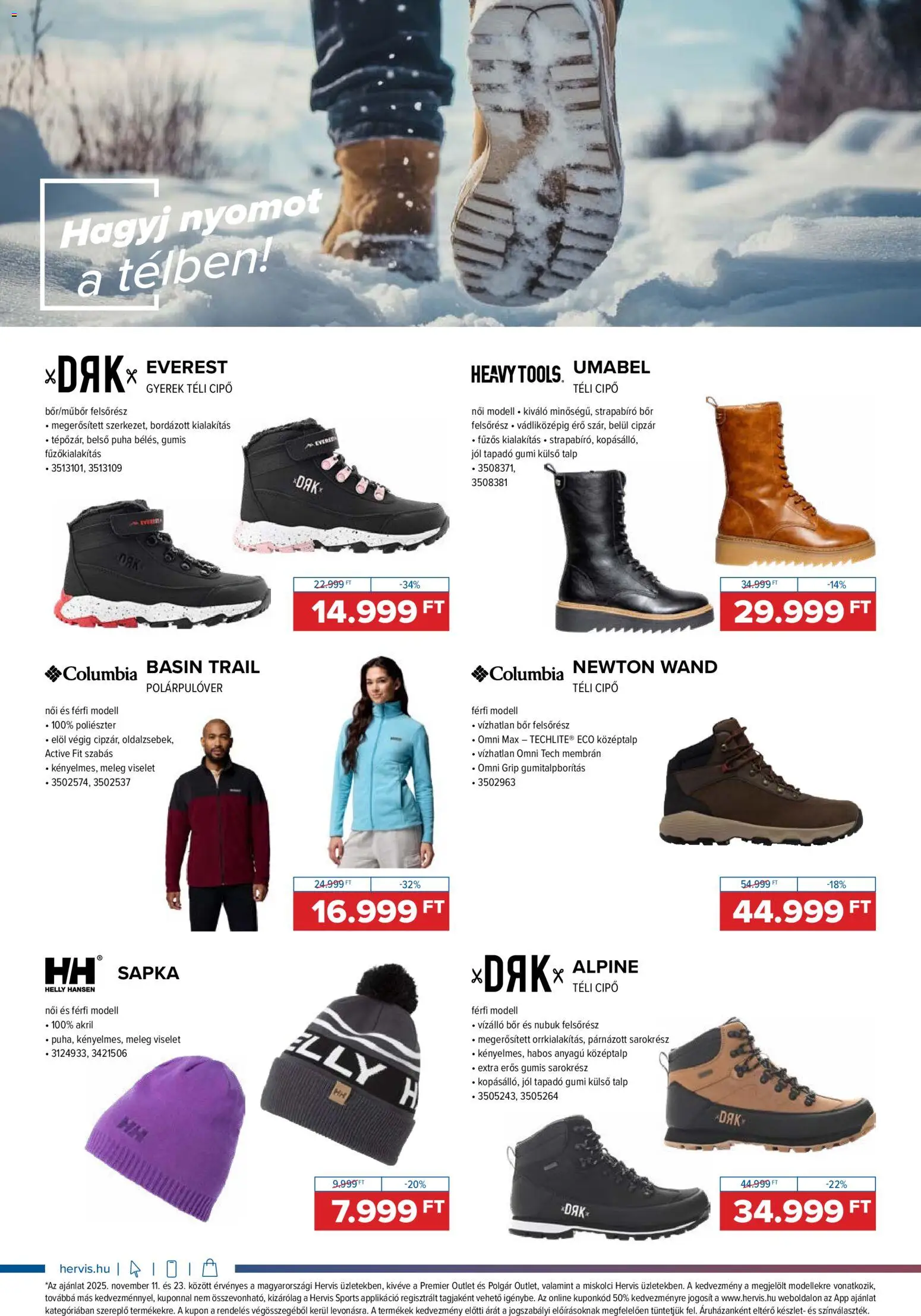 Hervis Sports akciós ujság - amely érvényes a következő dátumtól: 11.11.2025 | Oldal: 6 | Termékek: Sapka, Bor