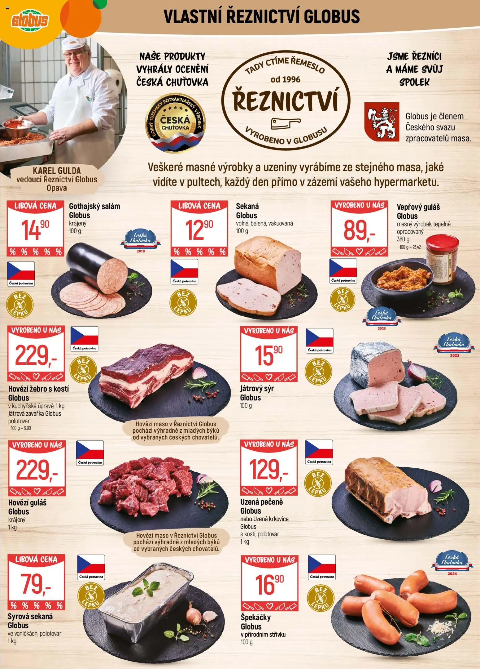 Globus leták - Opava od 25.02.2026 | Strana: 6 | Produkty: Sýr, Hovězí maso, Sekaná, Gothajský salám