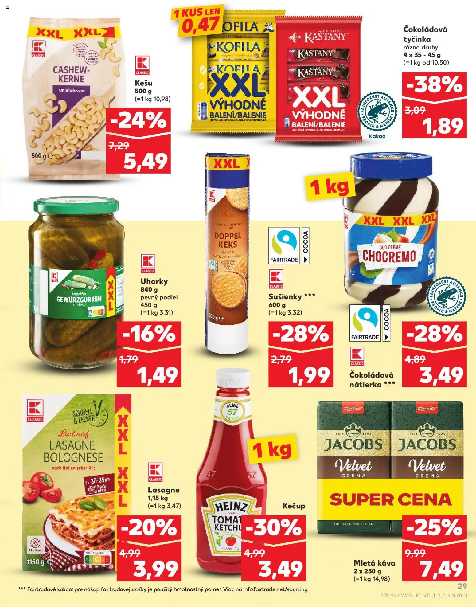 Nové Kaufland akcie – leták je platný od 15.01.2026 | Strana: 29 | Produkty: Káva, Kečup, Uhorky, Kakao