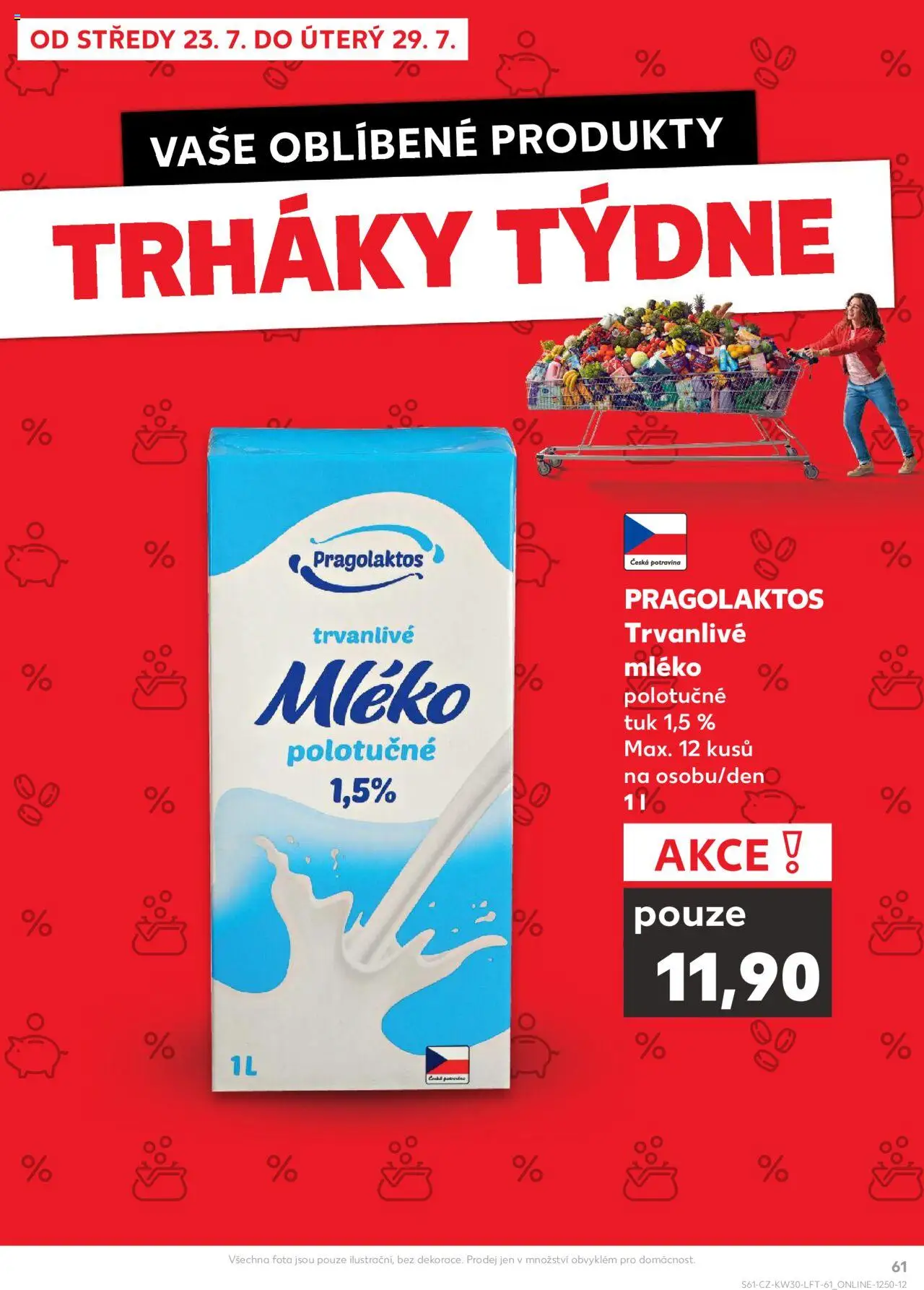 Kaufland leták - Praha 8 od 23.07.2025 | Strana: 61 | Produkty: Mléko polotučné, Mléko