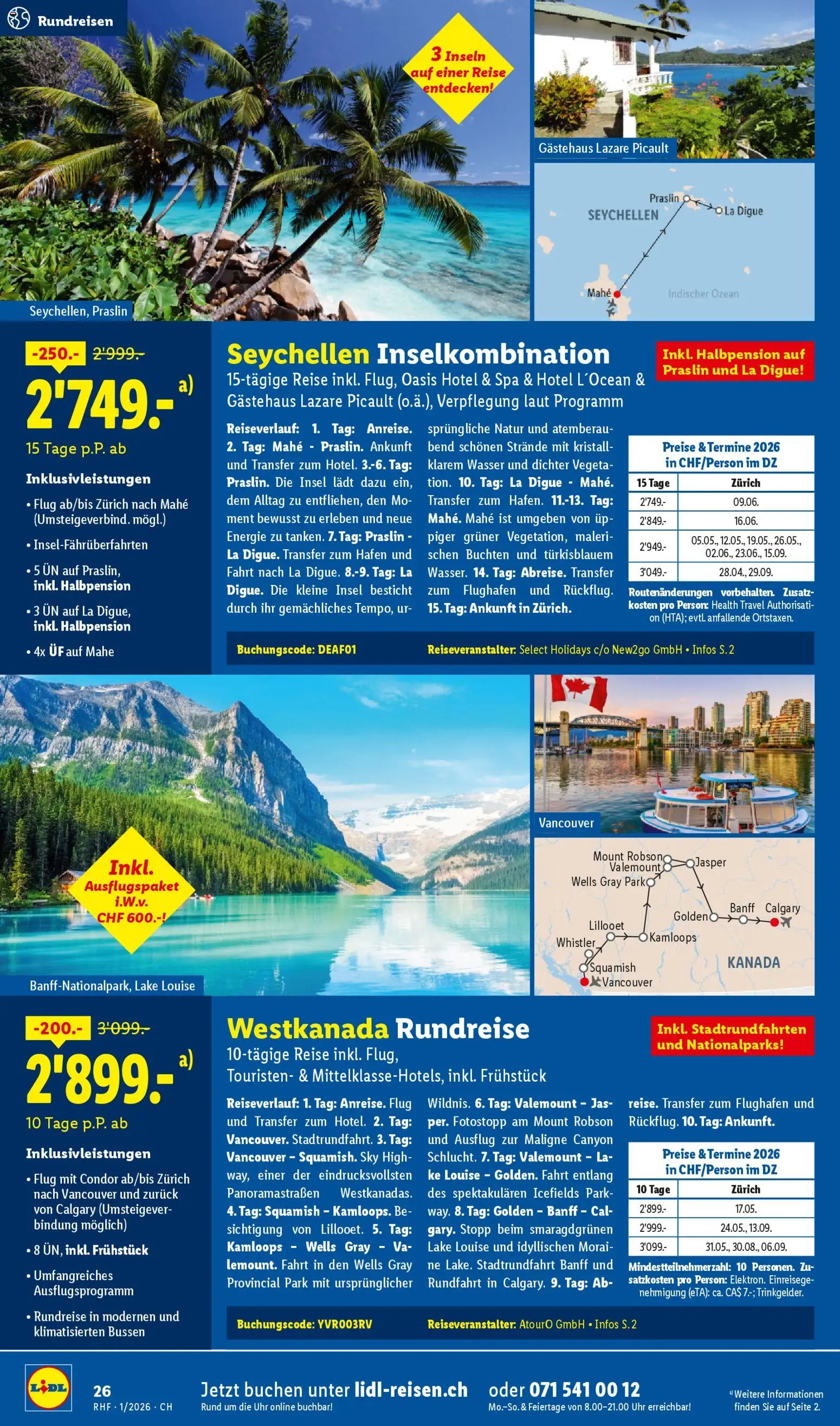 Lidl Aktionen Reisen Januar – gültig ab 29.12.2025 | Seite: 26 | Produkte: Wasser, Uhr