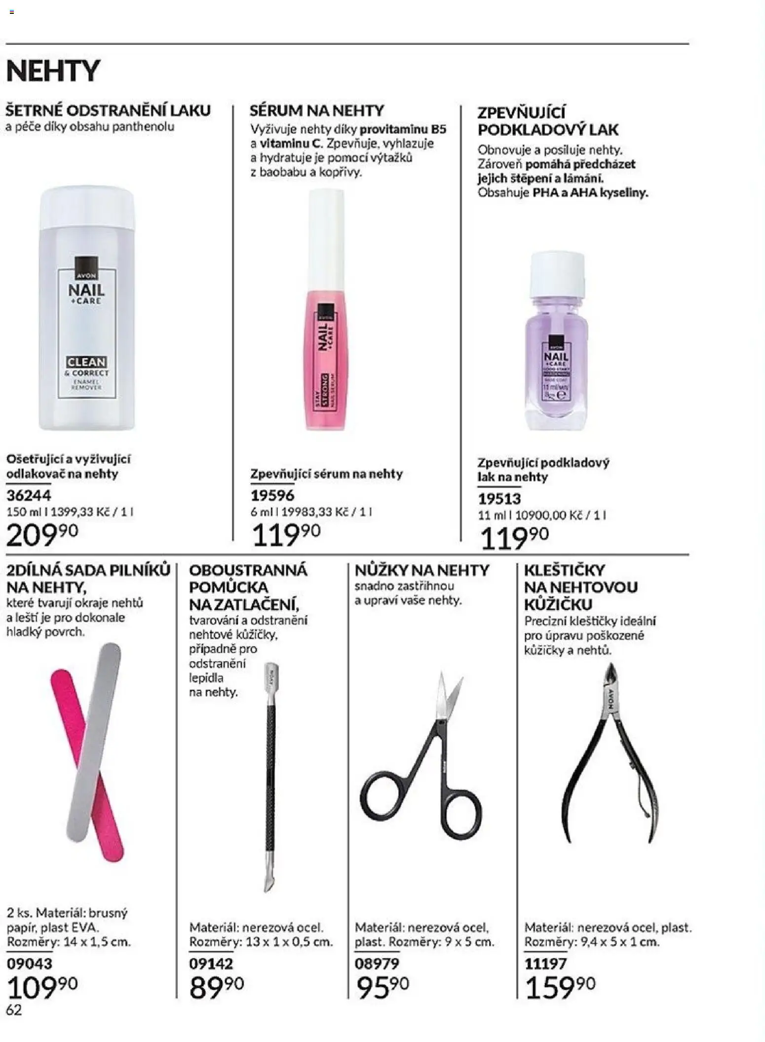 Avon Katalog 05/2026 od 01.05.2026 | Strana: 62 | Produkty: Nůžky, Sérum, Nůžky na nehty, Lak na nehty