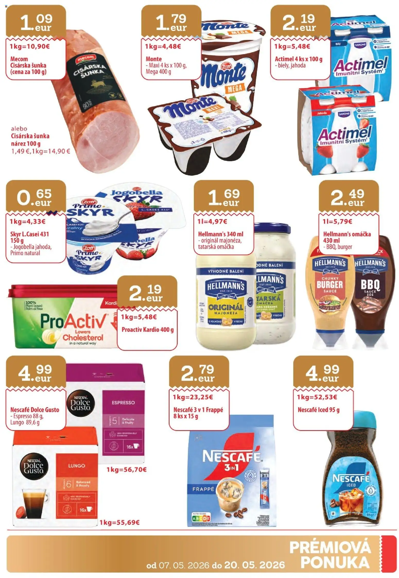 Nové CBA Komfos akcie – leták je platný od 07.05.2026 | Strana: 31 | Produkty: Dolce Gusto, Skyr, Actimel