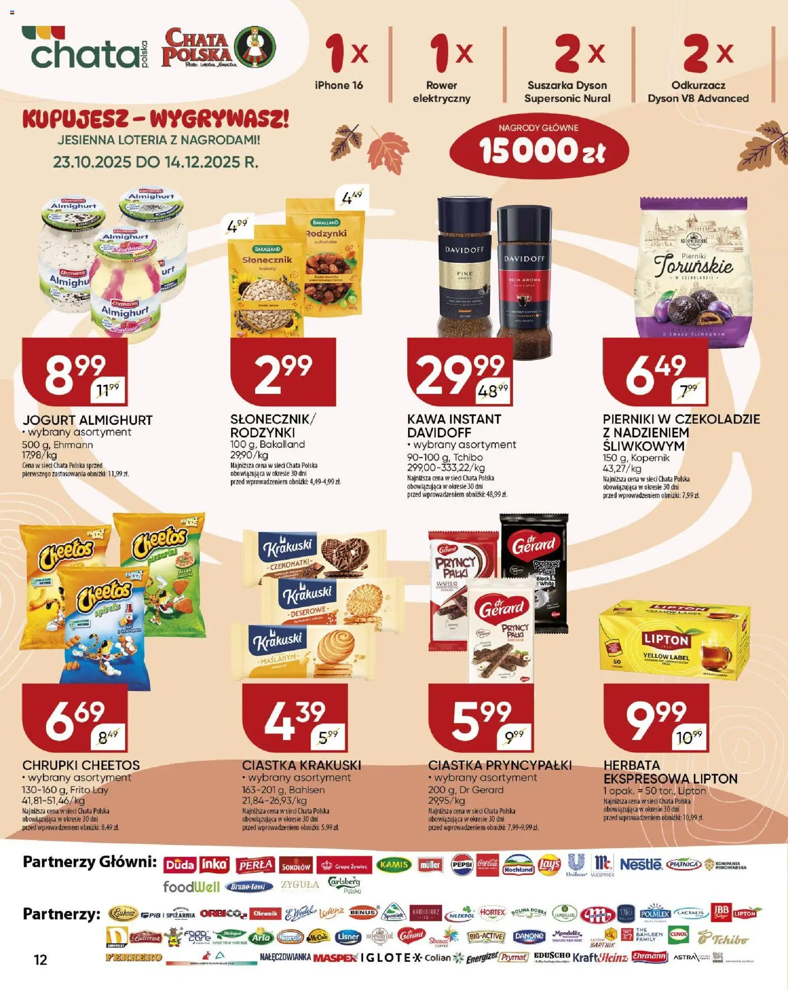 Chata Polska Gazetka od 20.11.2025 | Strona: 12 | Produkty: Pierniki, Pepsi, Słonecznik, Herbata