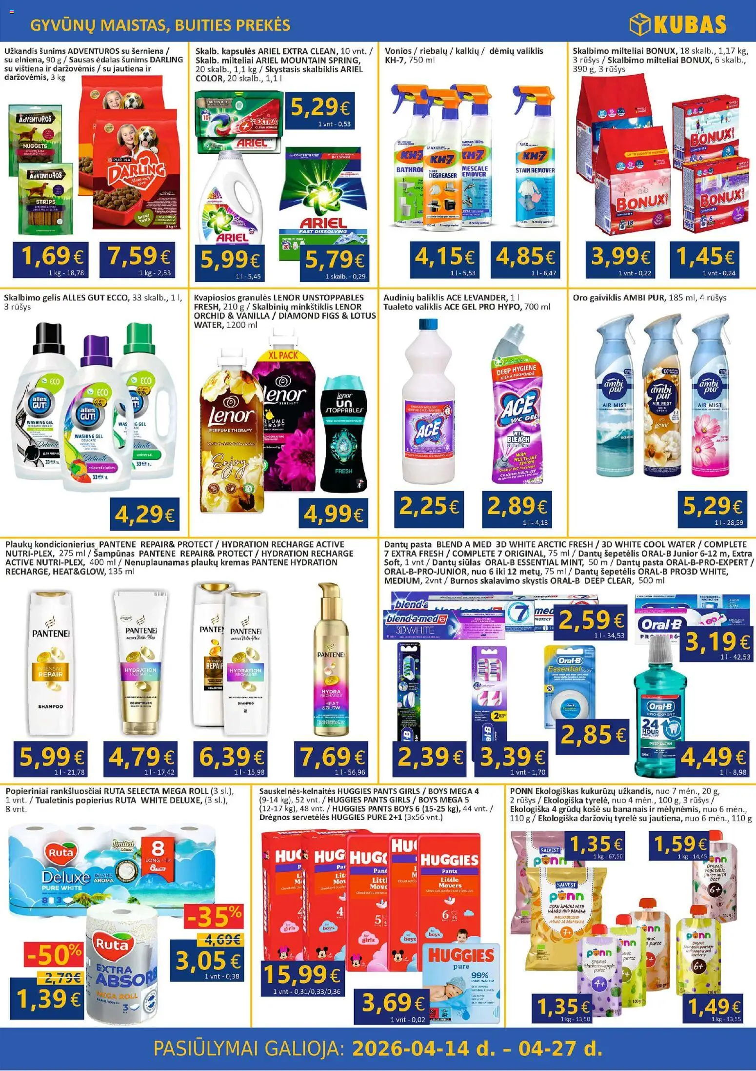 Kubas akcijos nuo 14.04.2026 | Puslapis: 11 | Prekių: Košė, Kondicionierius, Kremas, Skalbimo milteliai