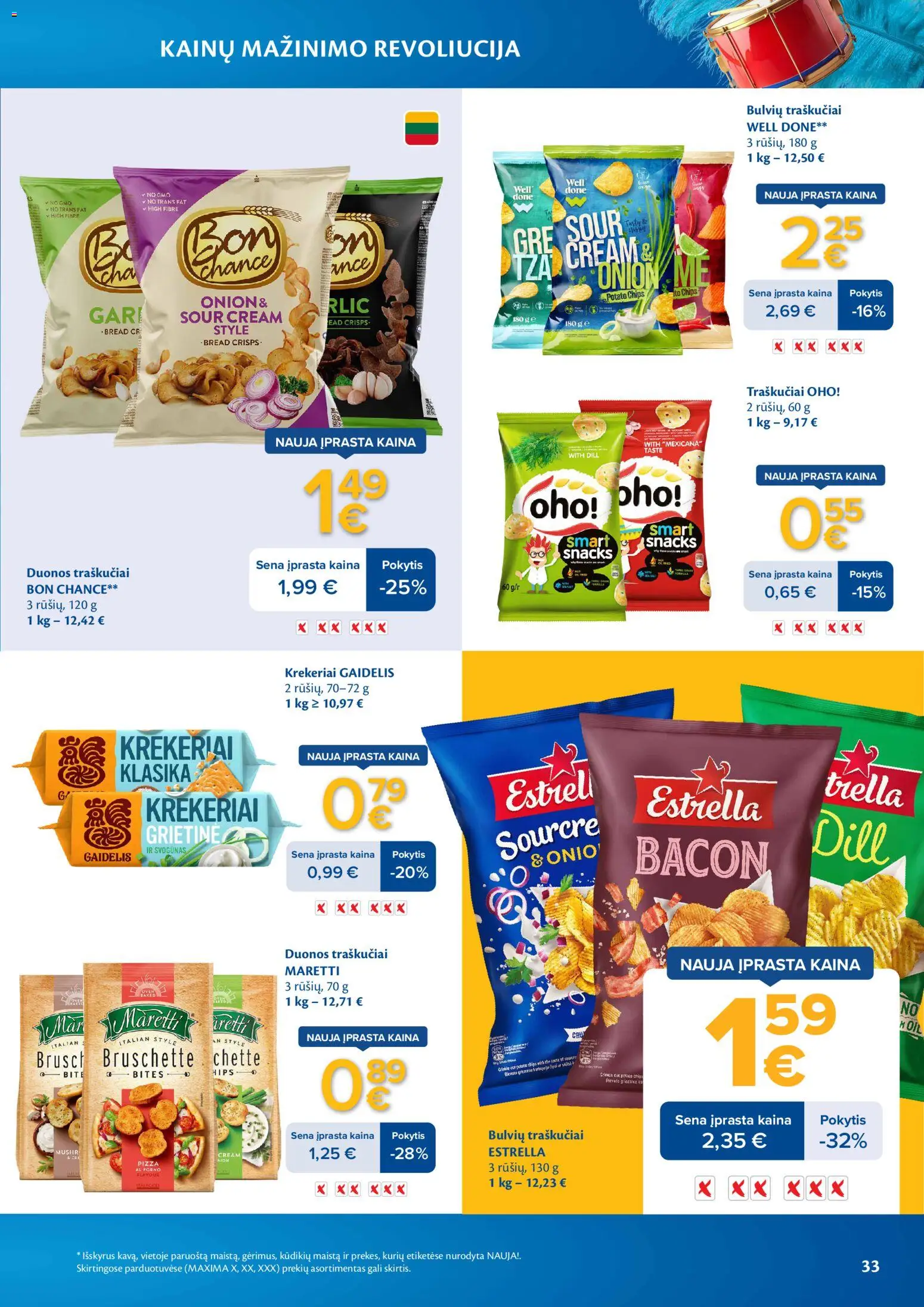 MAXIMA akcijos nuo 03.03.2026 | Puslapis: 33 | Prekių: Grietinė, Traškučiai