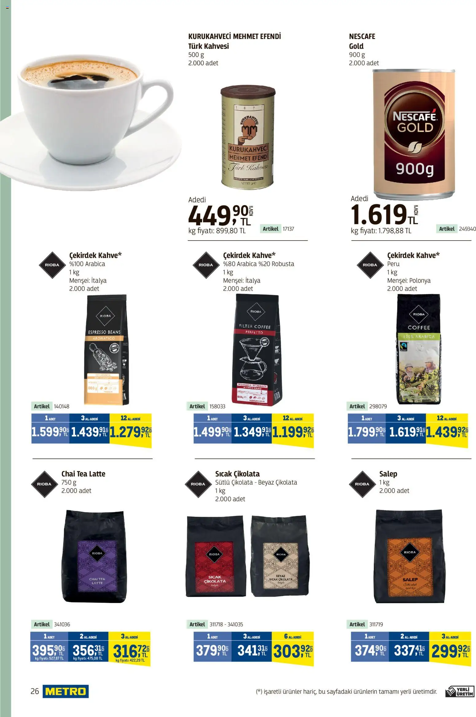 Metro - Kafeler & Pastaneler Kataloğu - 22.04.2026 tarihinden itibaren geçerlidir | Sayfa: 26 | Ürünler: Çikolata, Sıcak çikolata