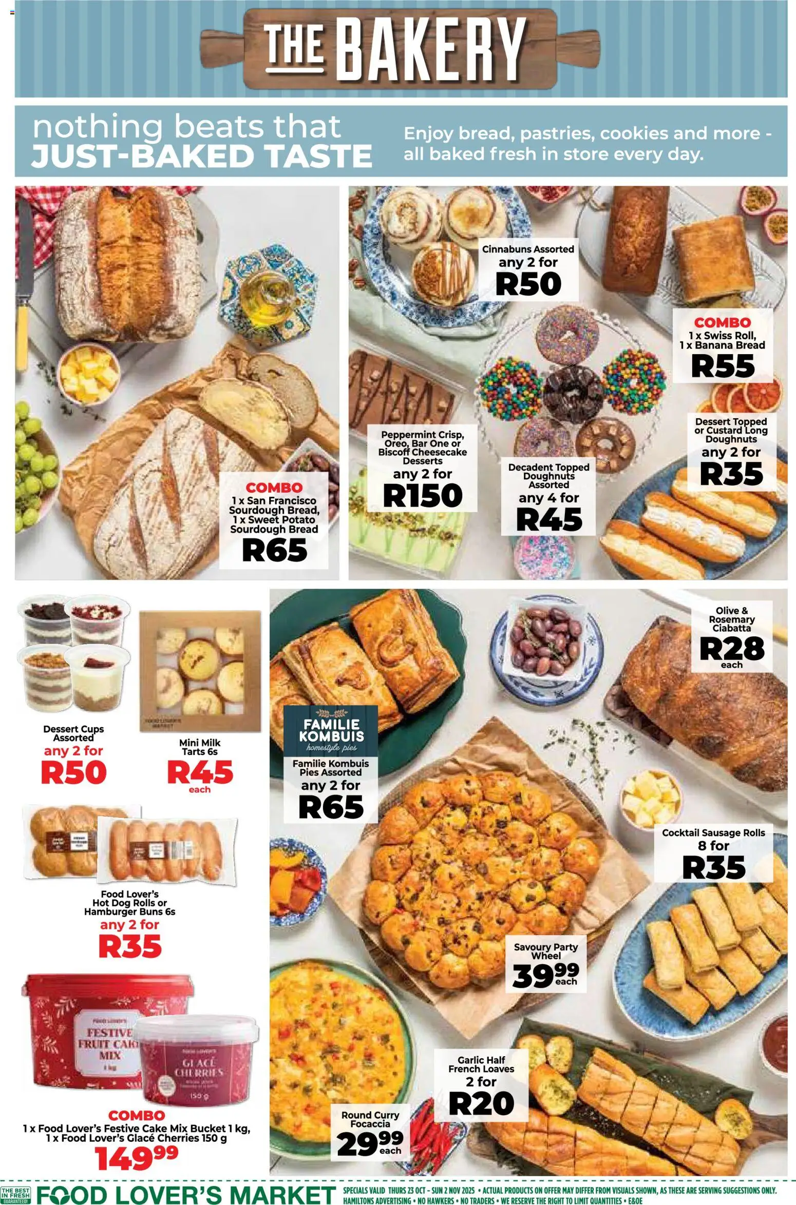 New Food Lover's Market catalogue – valid from 23.10.2025 | Page: 5 | Products: Cherries, Custard, Bakery, Fruit