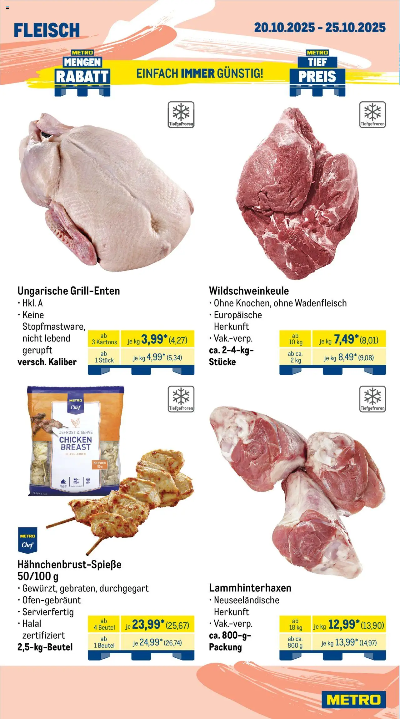 Metro  Wochen-Angebote Gastro – gültig ab 20.10.2025 | Seite: 4 | Produkte: Fleisch