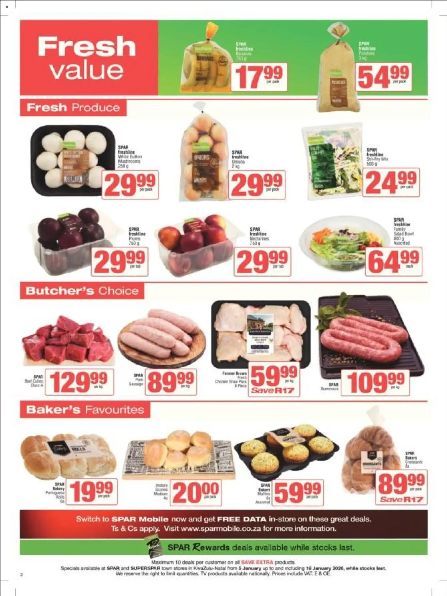 New Superspar catalogue – valid from 05.01.2026 | Page: 12 | Products: Bowl, TV, Onions, Nectarines