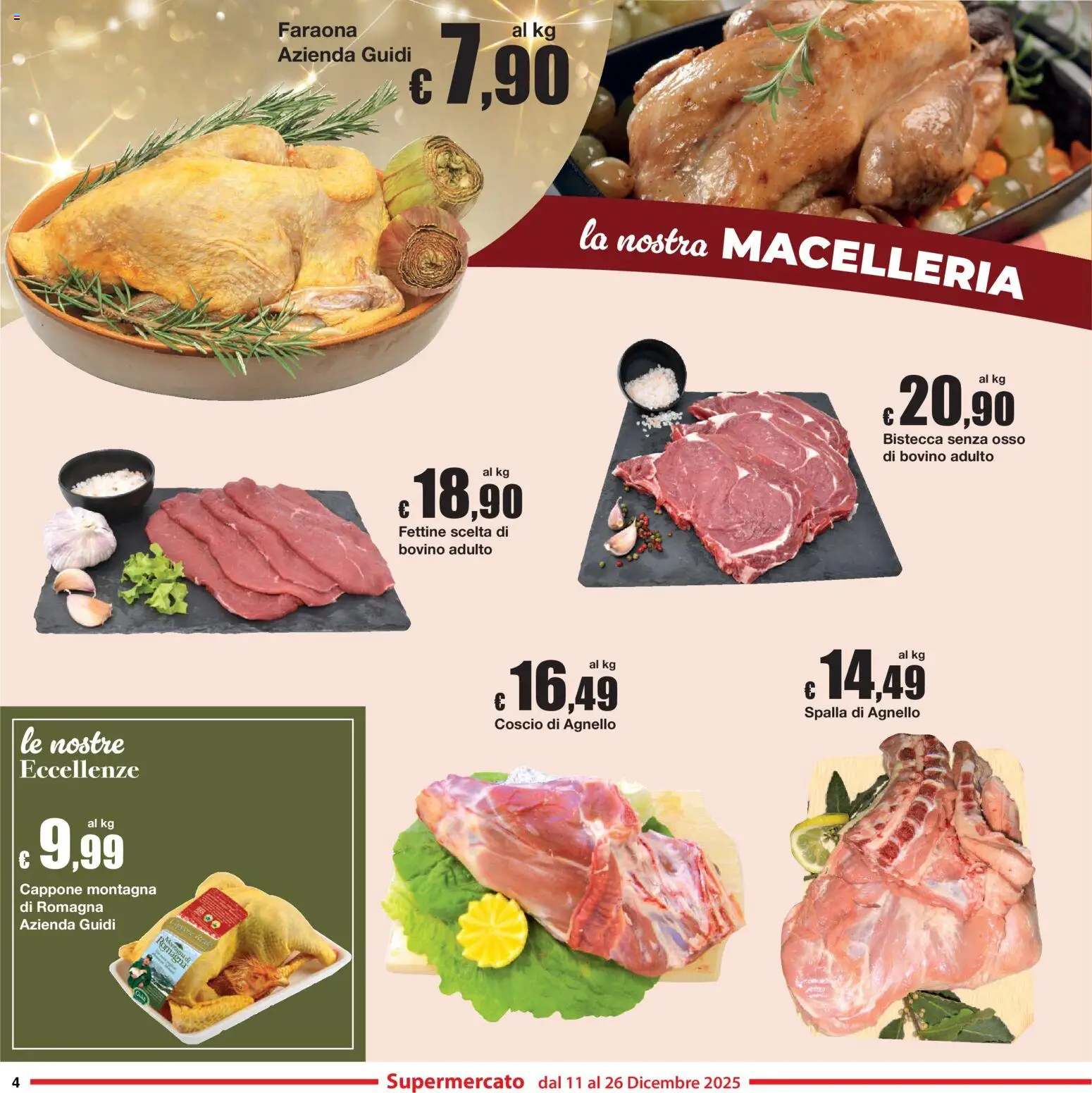 Volantino Sì con Te del 11.12.2025 | Pagina: 4 | Prodotti: Bovino, Agnello