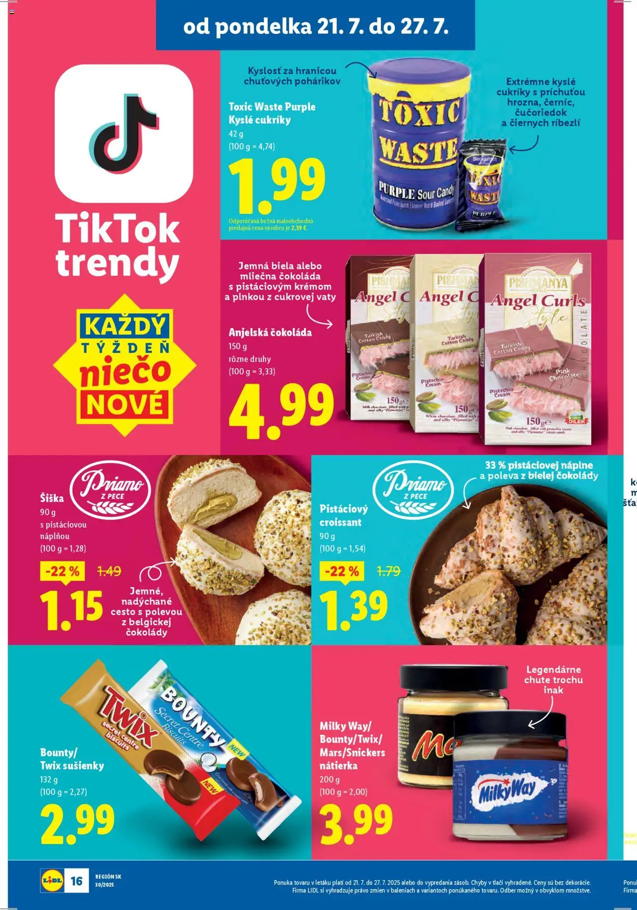 Lidl leták │ platný od 21.07.2025 | Strana: 22 | Produkty: Croissant, Čokoláda, Cukríky, Pec