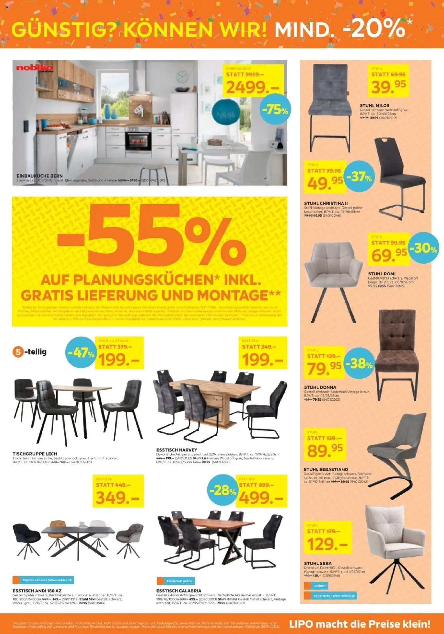 Lipo aktionen – gültig ab 24.03.2026 | Seite: 5 | Produkte: Stuhl, Pulver, Wasser, Esstisch