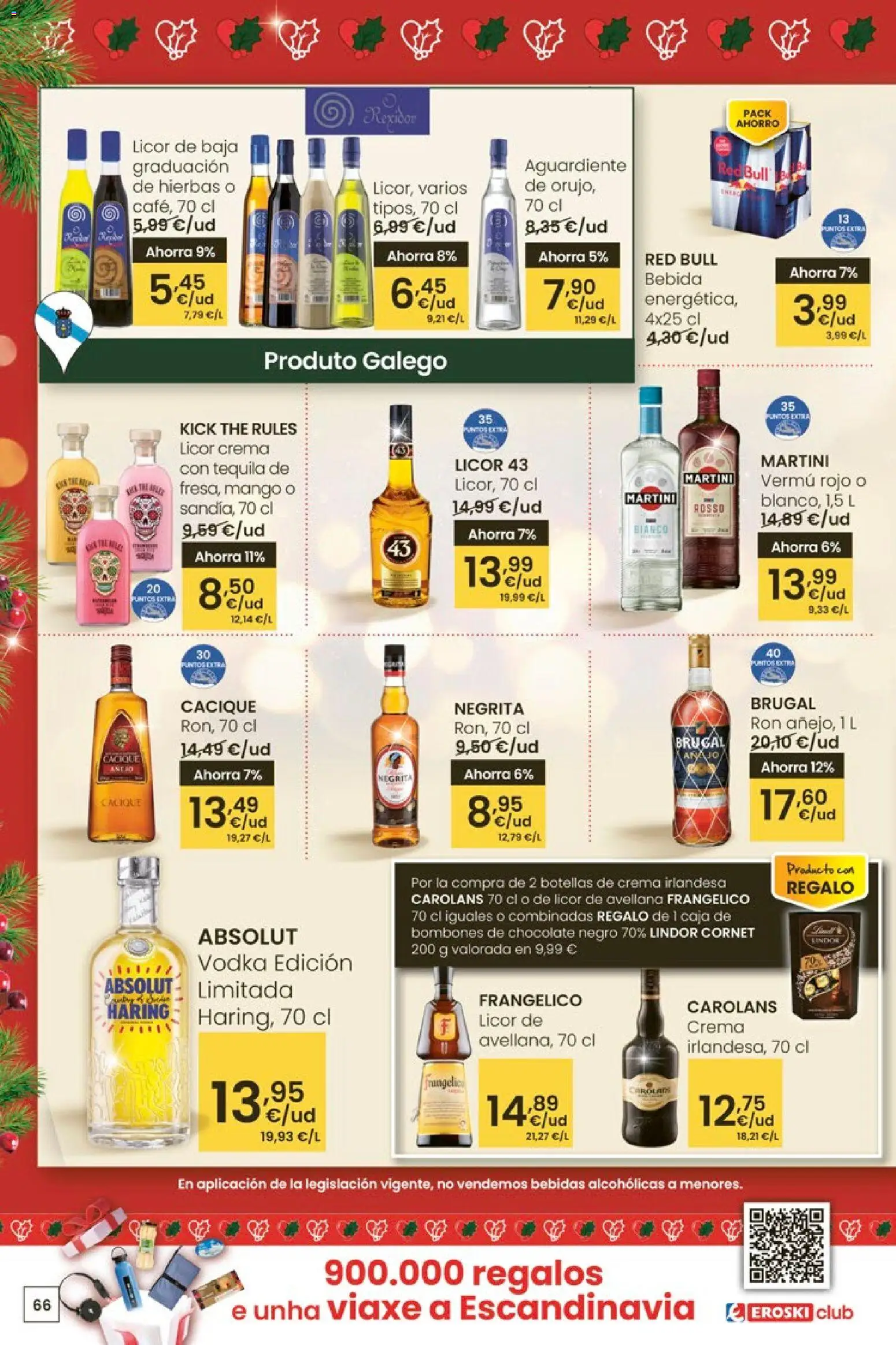 Eroski - Navidad  │ válido desde el 18.12.2025 | Página: 66 | Productos: Licor, Ron, Crema, Vodka