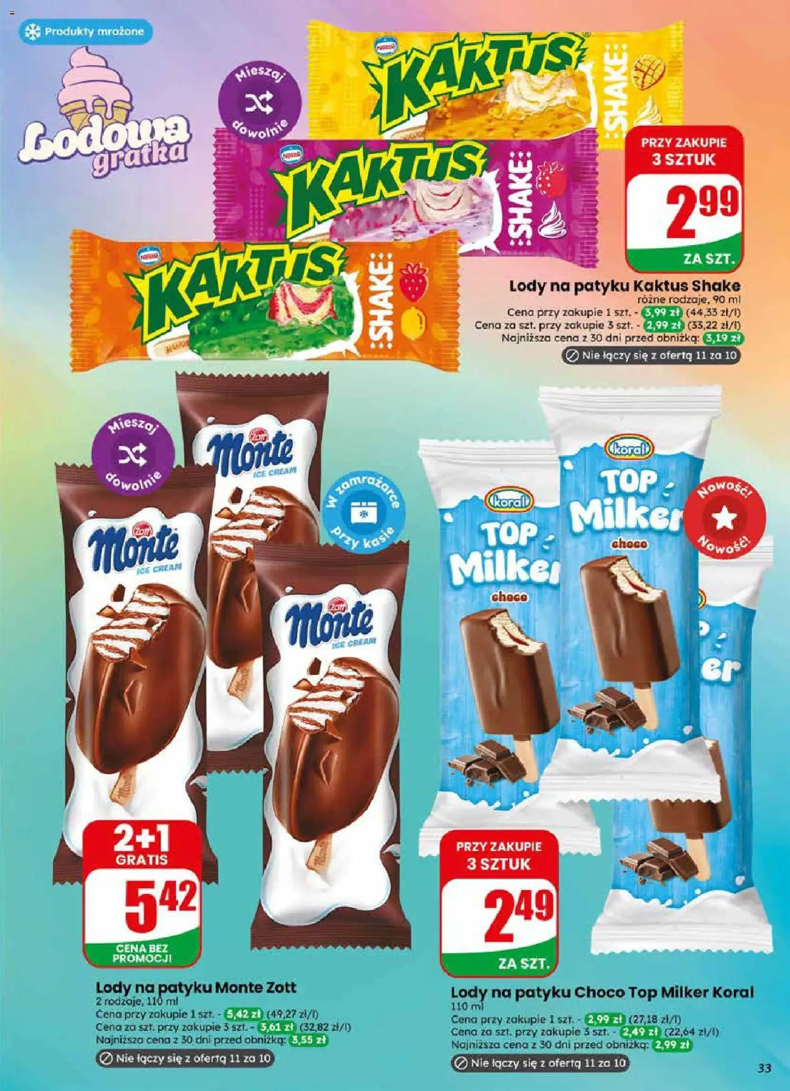 Dino gazetka od 22.04.2026 | Strona: 33 | Produkty: Top, Lody na patyku, Lody
