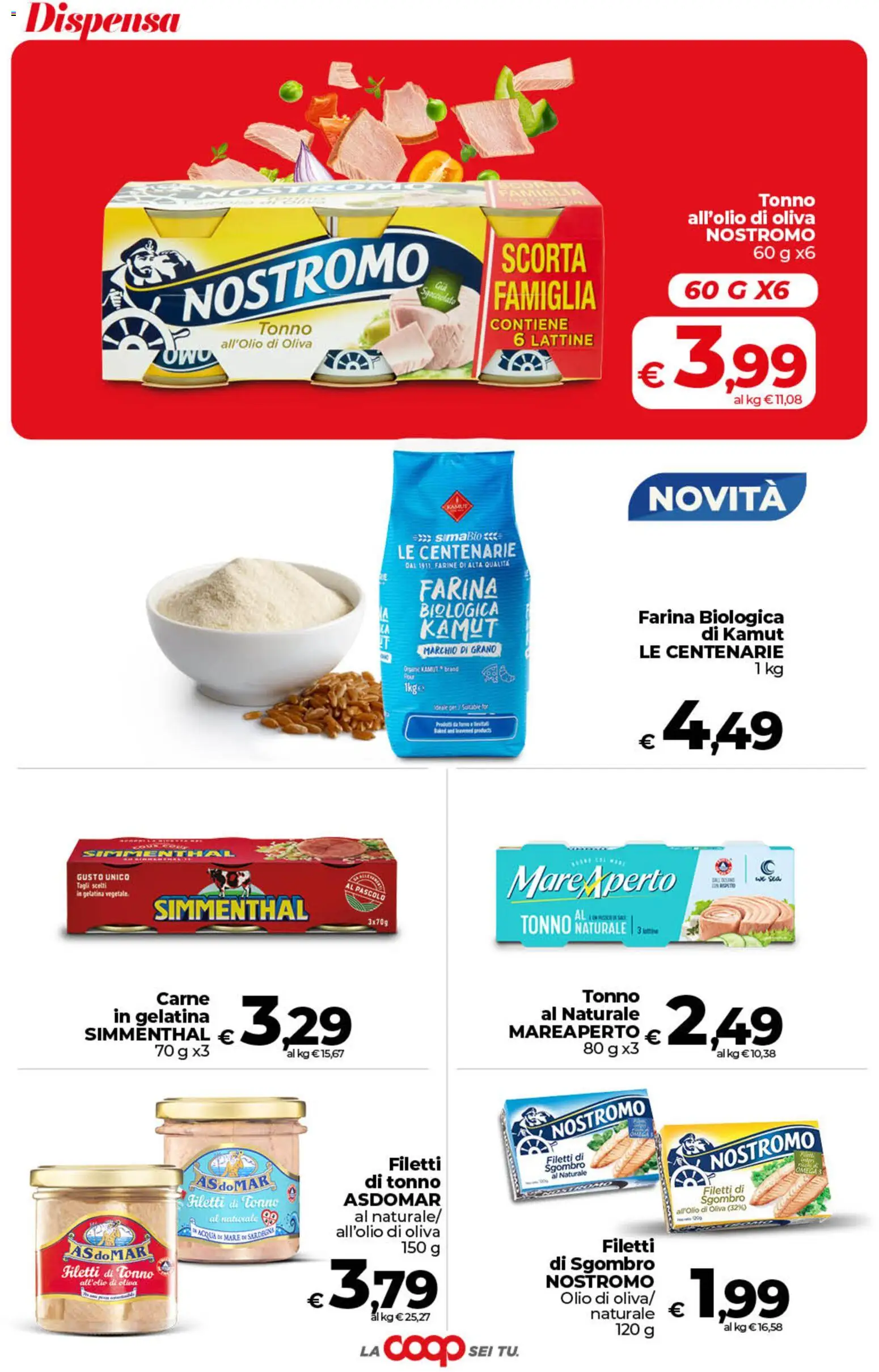 Volantino COOP del 28.04.2026 | Pagina: 27 | Prodotti: Acqua, Olio, Farina, Tonno