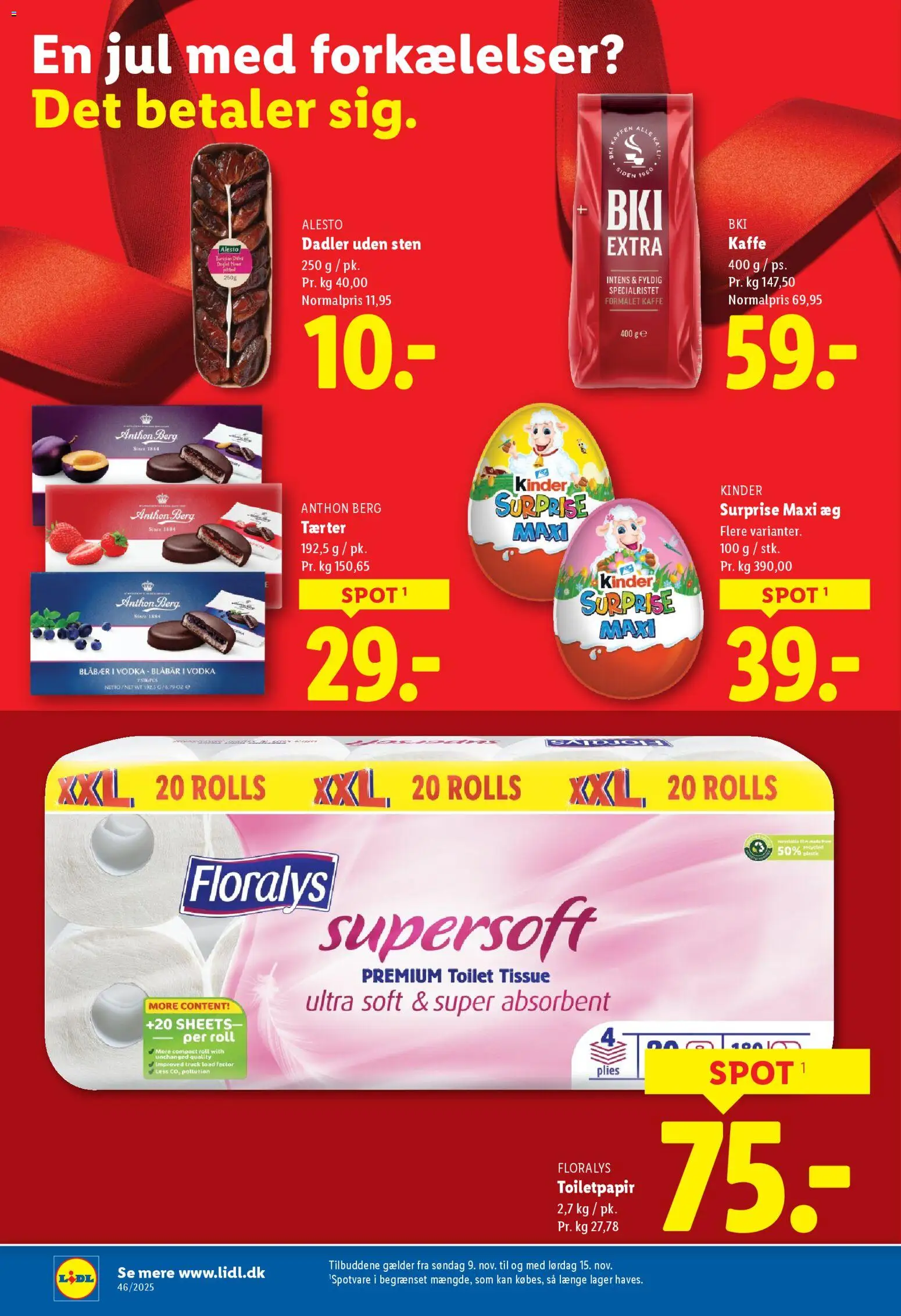 Lidl tilbudsavis – gyldig fra 09.11.2025 | Side: 10 | Produkter: Blåbær, Vodka, Toilet, Dadler