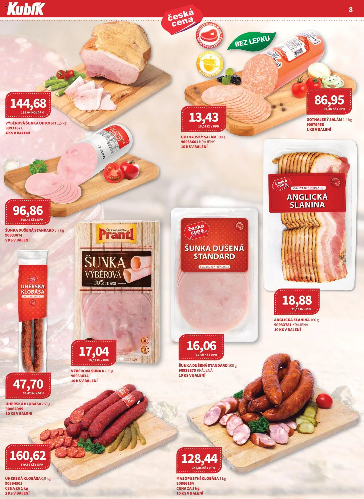 Kubík leták - Velkoobchod 04/2026 od 01.04.2026 | Strana: 8 | Produkty: Šunka od kosti, Salám, Šunka, Gothajský salám