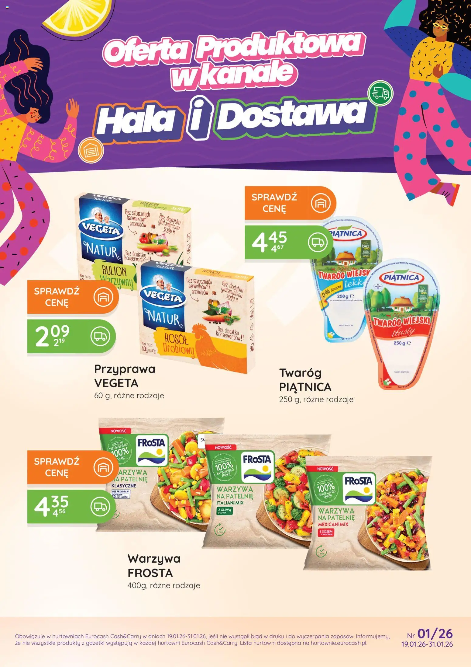 Eurocash Gazetka - Oferta Handlowa od 19.01.2026 | Strona: 1 | Produkty: Warzywa na patelnie, Patelnie, Twaróg, Warzywa