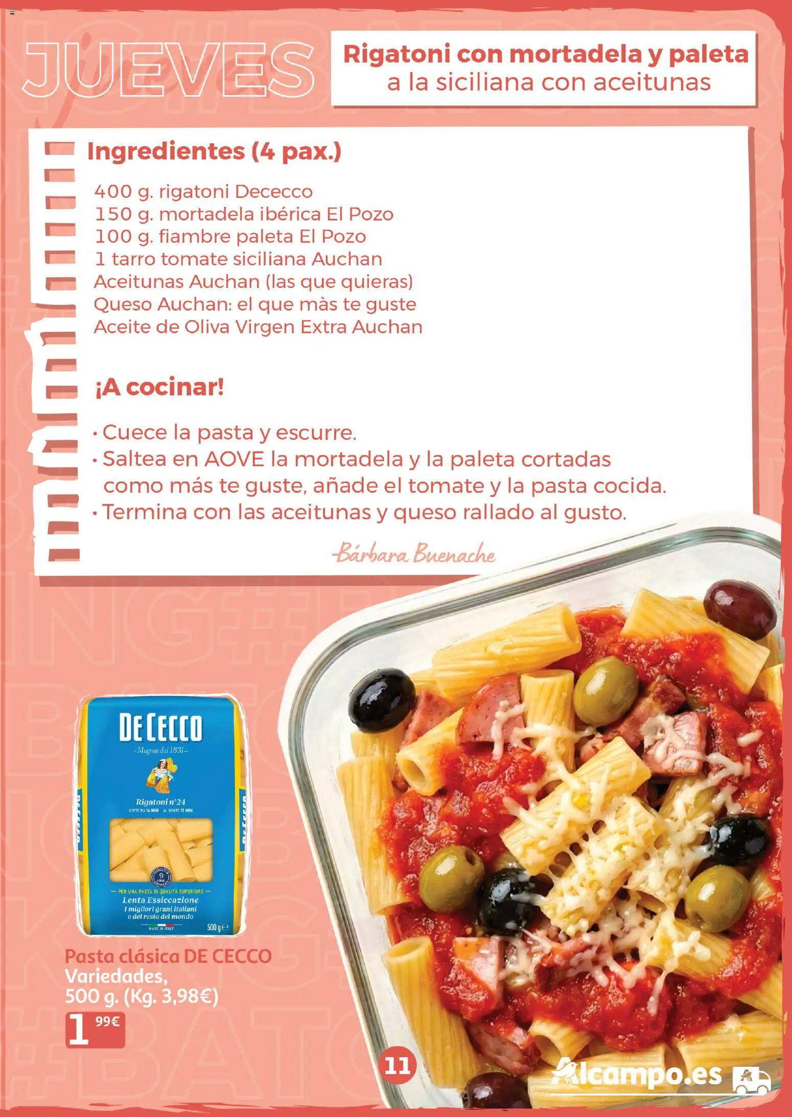 Alcampo - Batchcooking 2026 │ válido desde el 15.01.2026 | Página: 11 | Productos: Κρεμάστρα, Queso, Aceite de oliva virgen extra, Mortadela