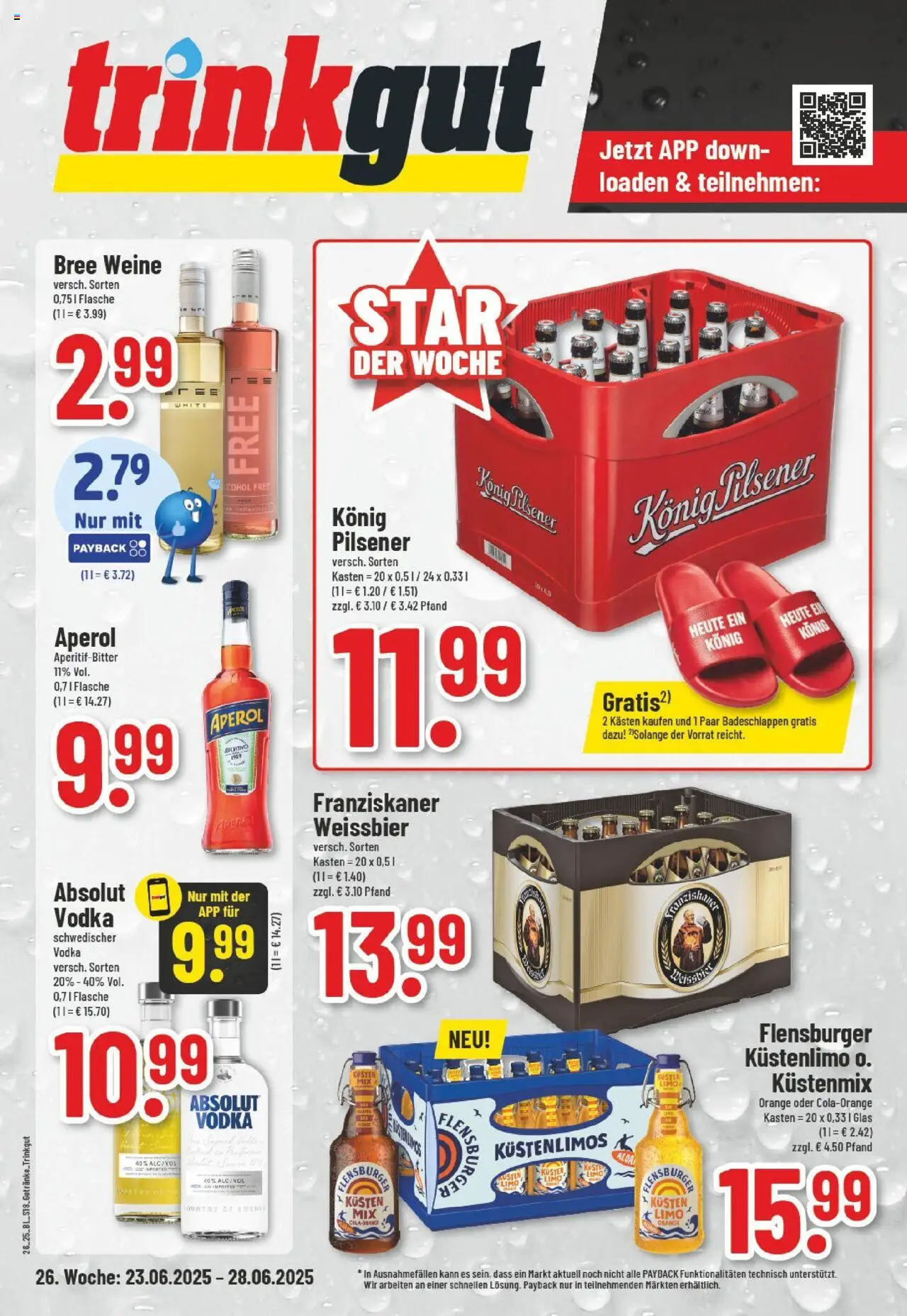 Edeka prospekt Lüdenscheid	 - gültig ab dem 22.06.2025 | Seite: 18 | Produkte: Weißbier, Bree, Flensburger, Aperol